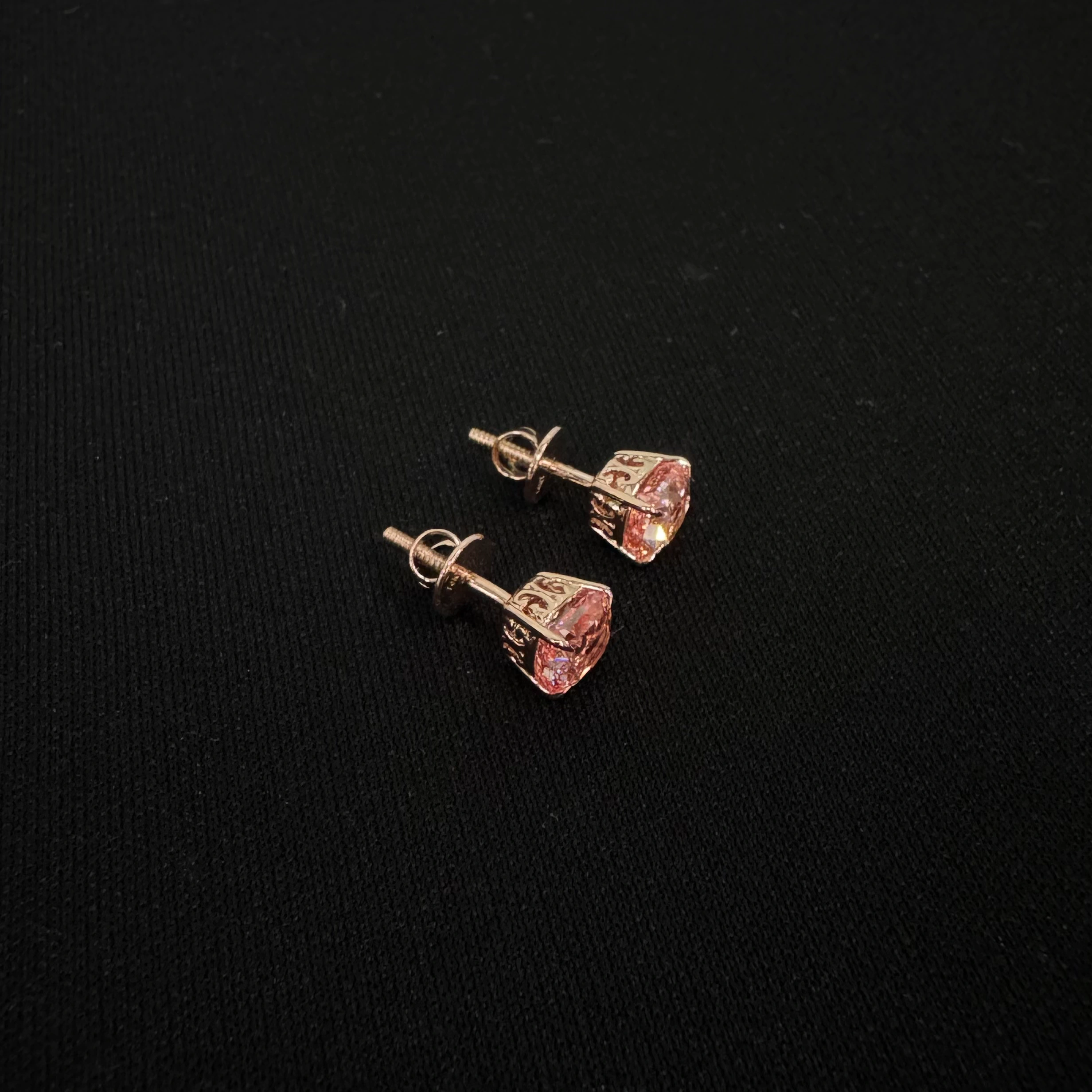 Luxury 2.25 CT Cushion Cut Diamond Stud Earrings in 18K Rose Gold view 5