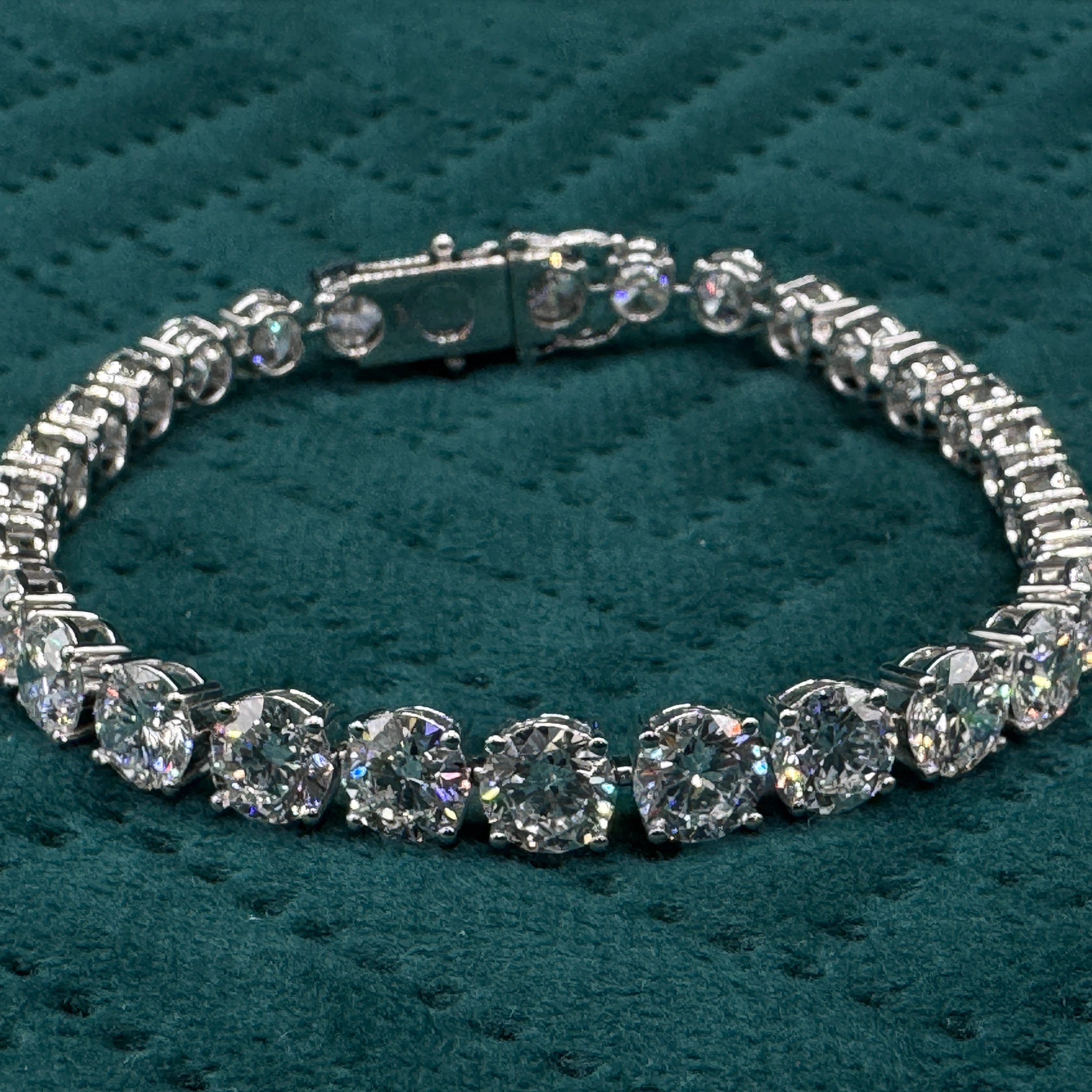 Luxury 27.08 CT Round Diamond Tennis Bracelet in 14K White Gold for Women
