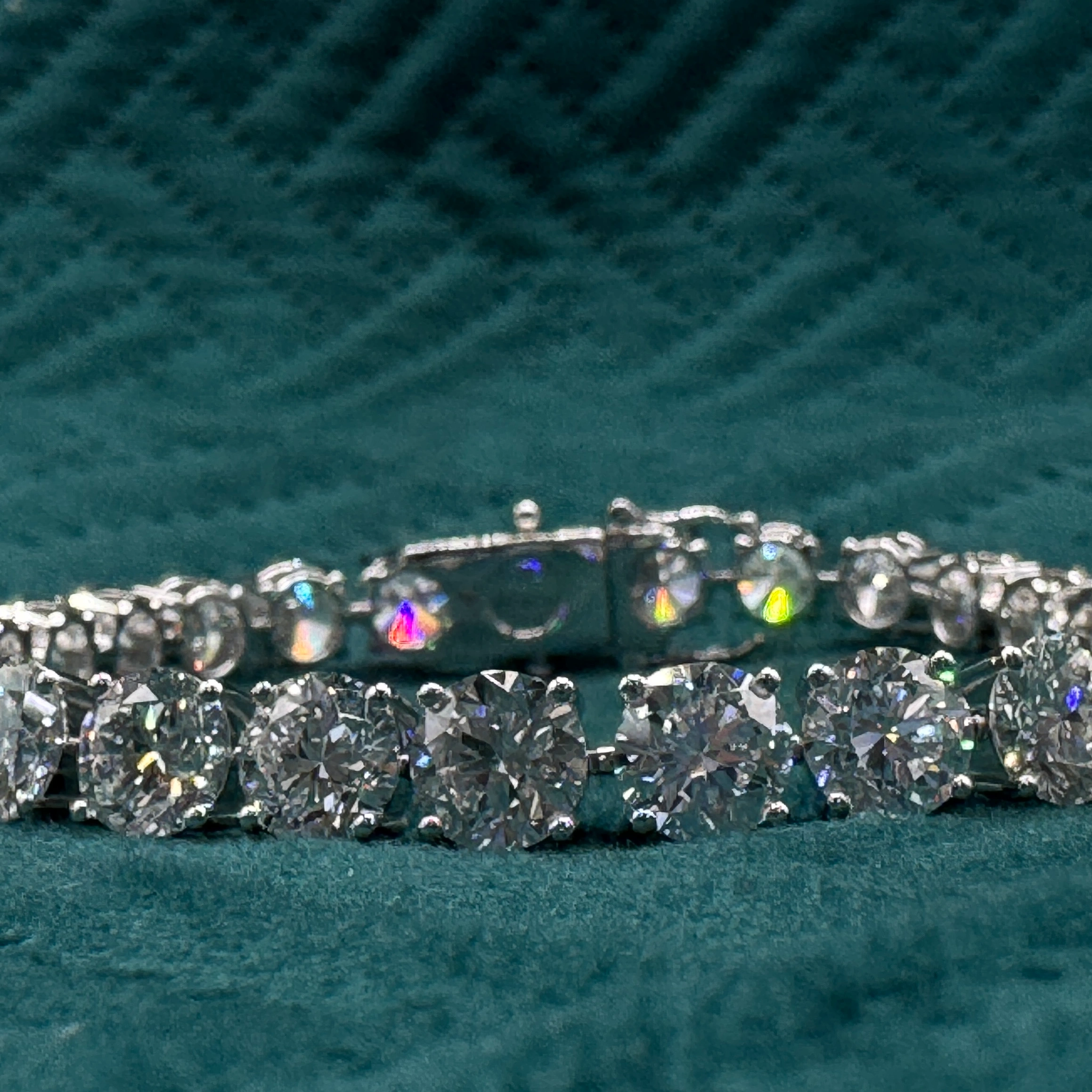 Luxury 27.08 CT Round Diamond Tennis Bracelet in 14K White Gold for Women view 4