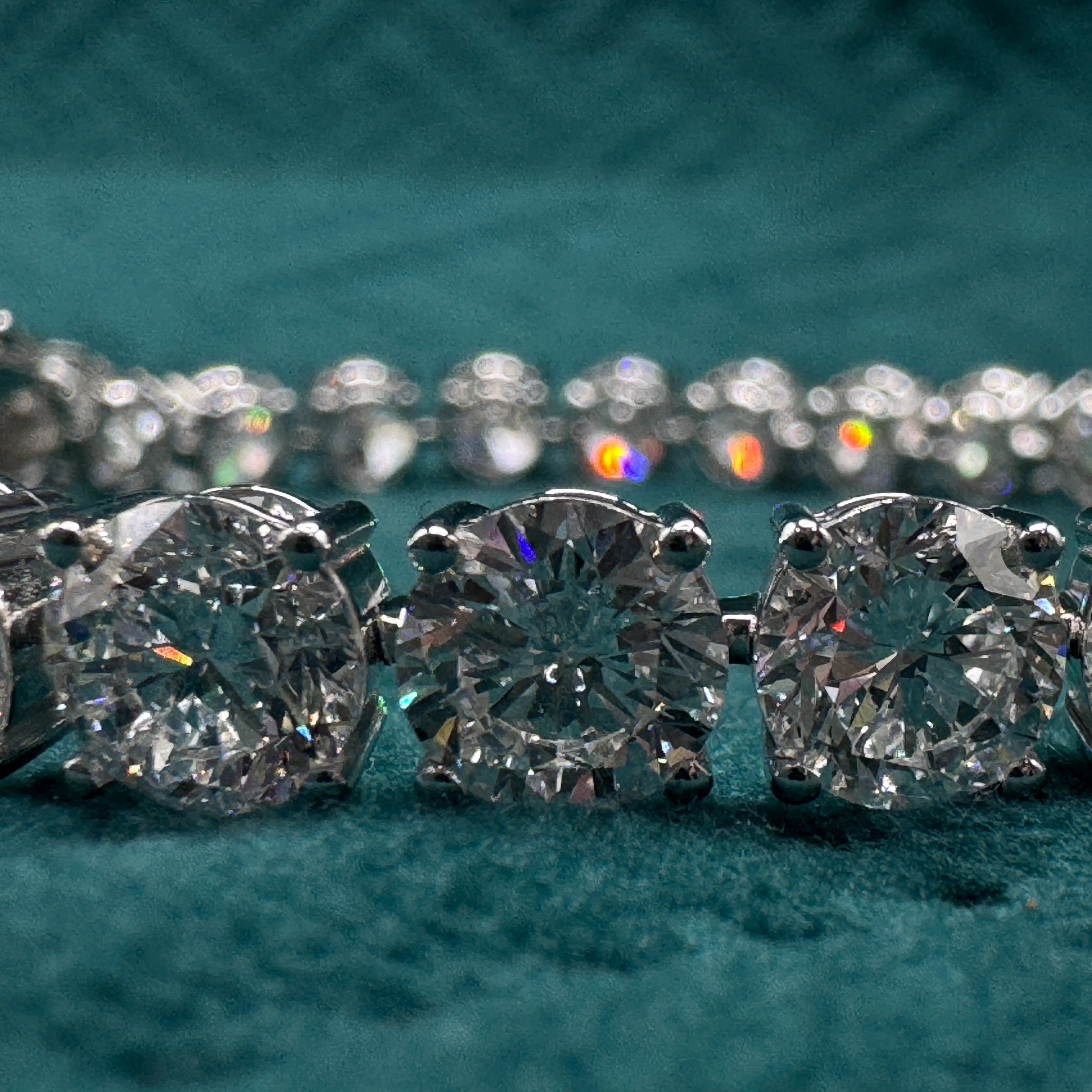Luxury 27.08 CT Round Diamond Tennis Bracelet in 14K White Gold for Women view 5