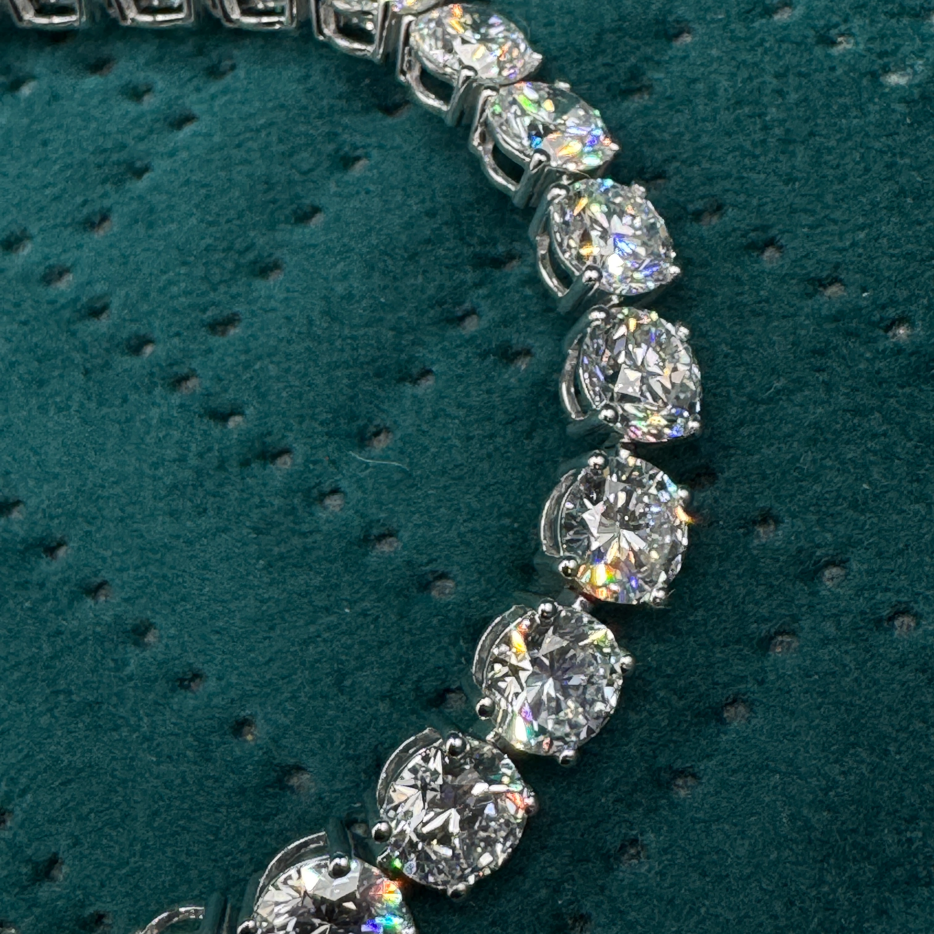 Luxury 27.08 CT Round Diamond Tennis Bracelet in 14K White Gold for Women view 6