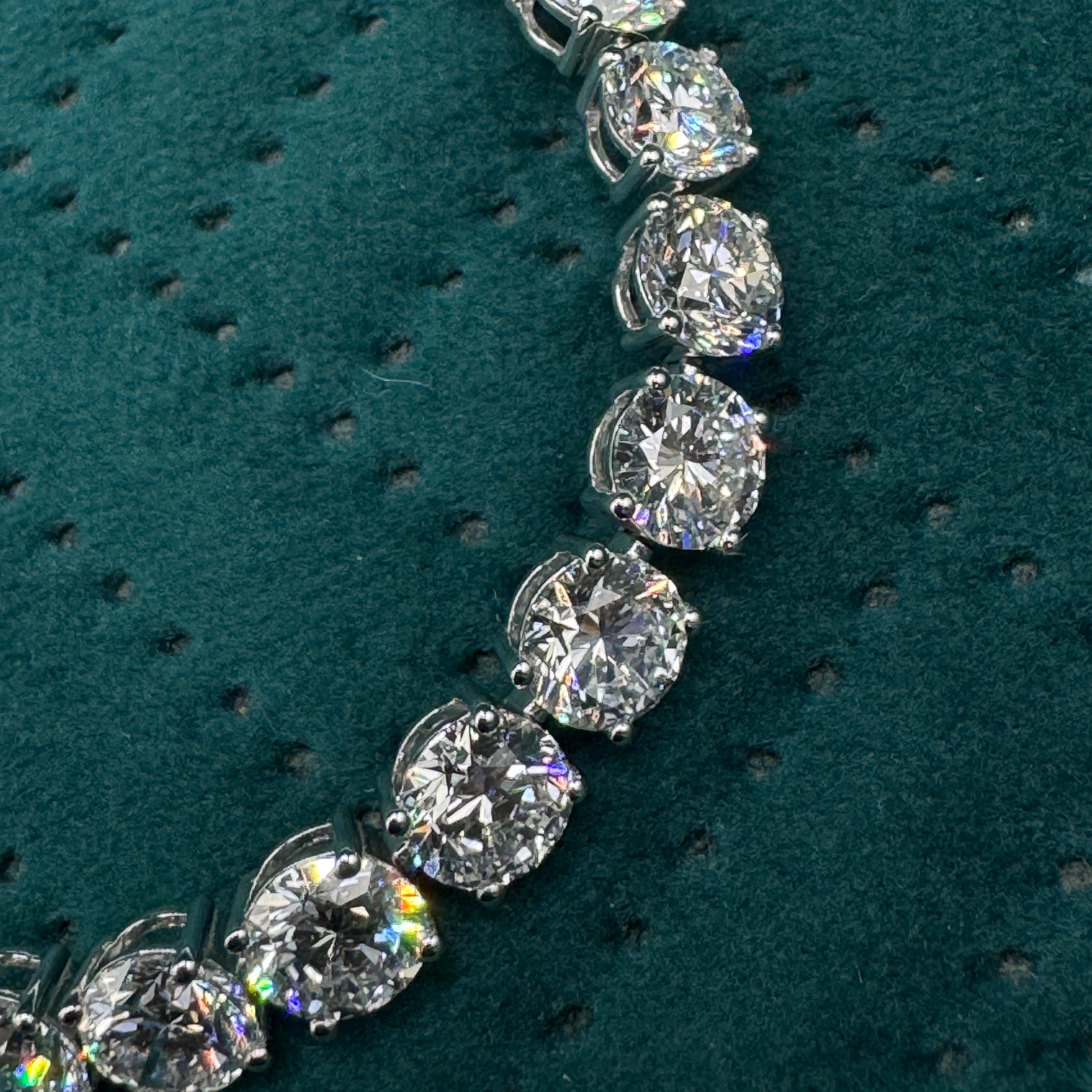 Luxury 27.08 CT Round Diamond Tennis Bracelet in 14K White Gold for Women view 7