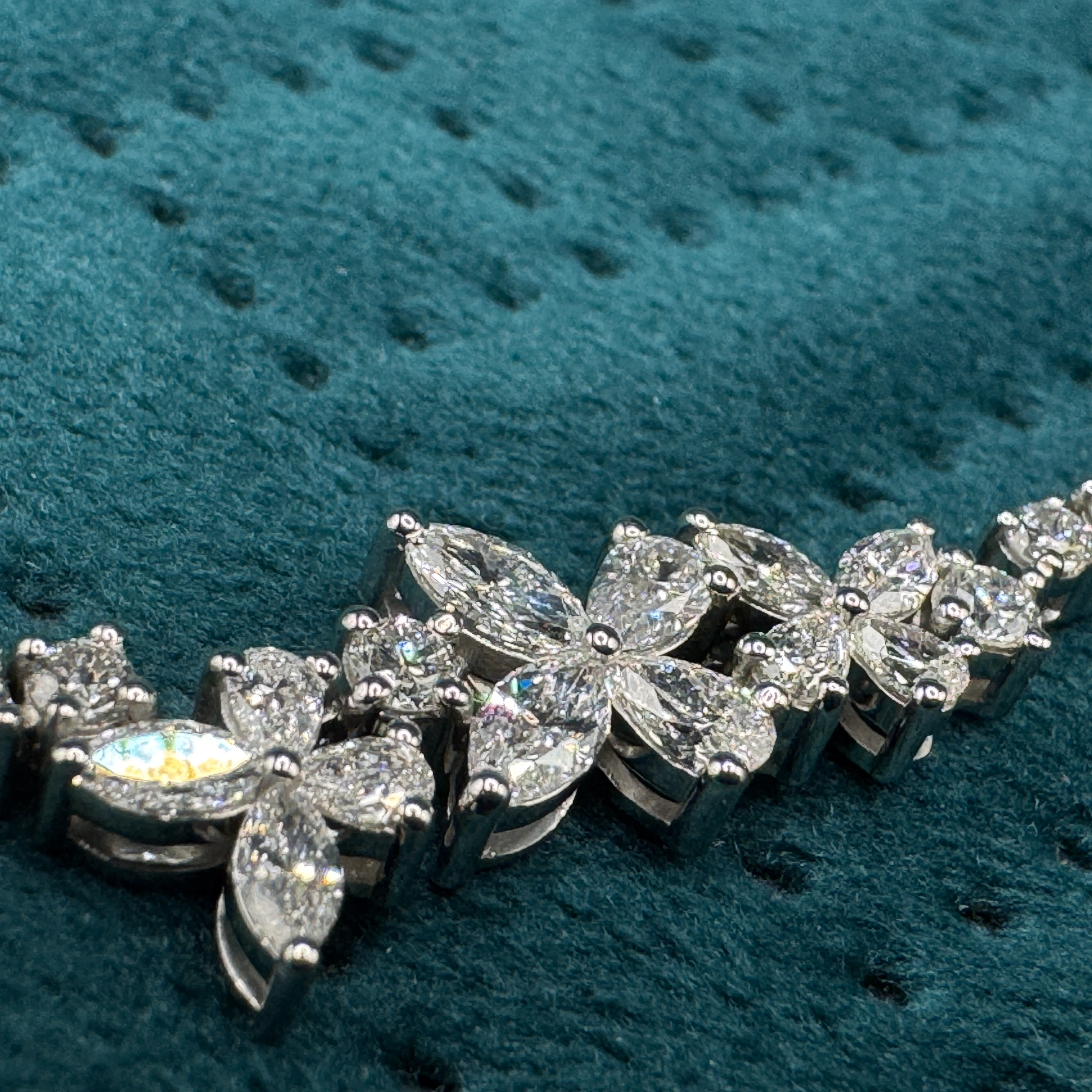 Luxury 3.07 CT Marquise, Pear & Round Diamond Bracelet in PT950 Platinum view 3