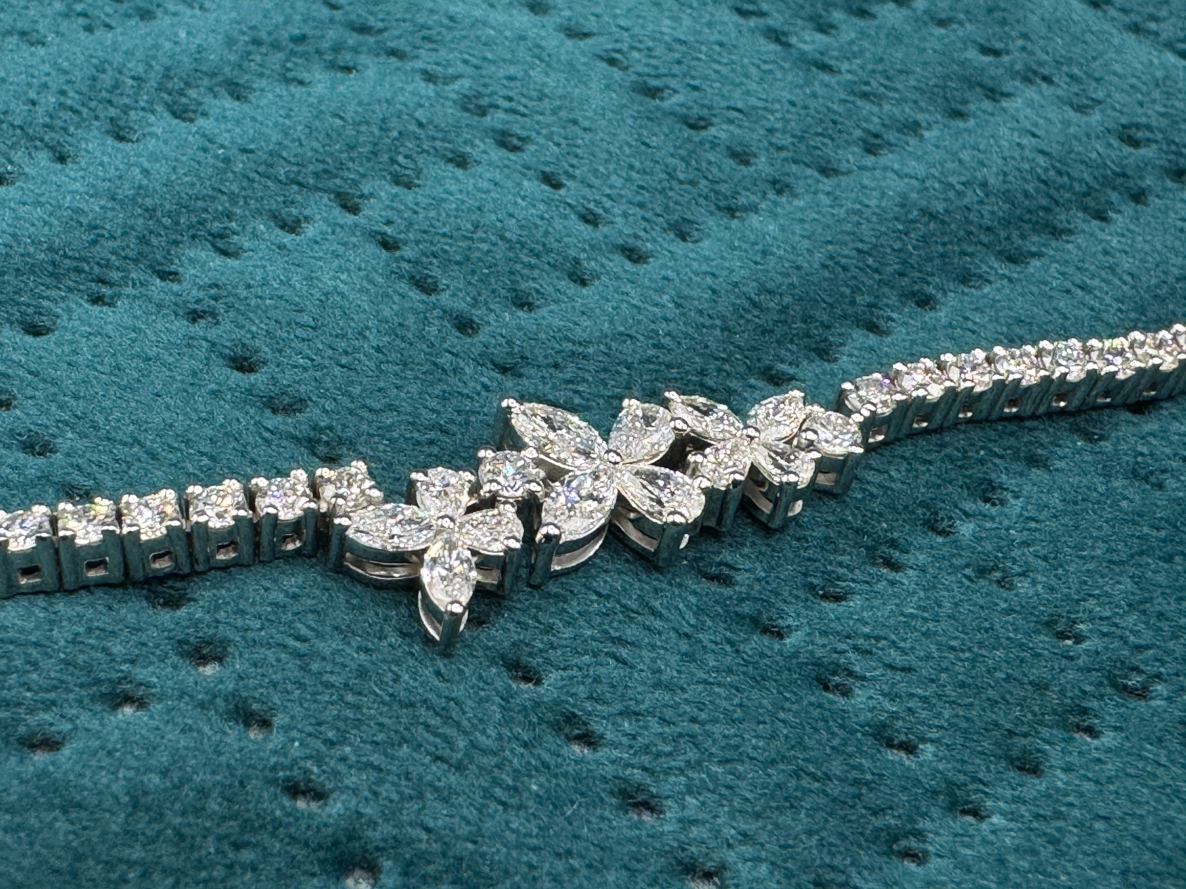 Luxury 3.07 CT Marquise, Pear & Round Diamond Bracelet in PT950 Platinum view 4