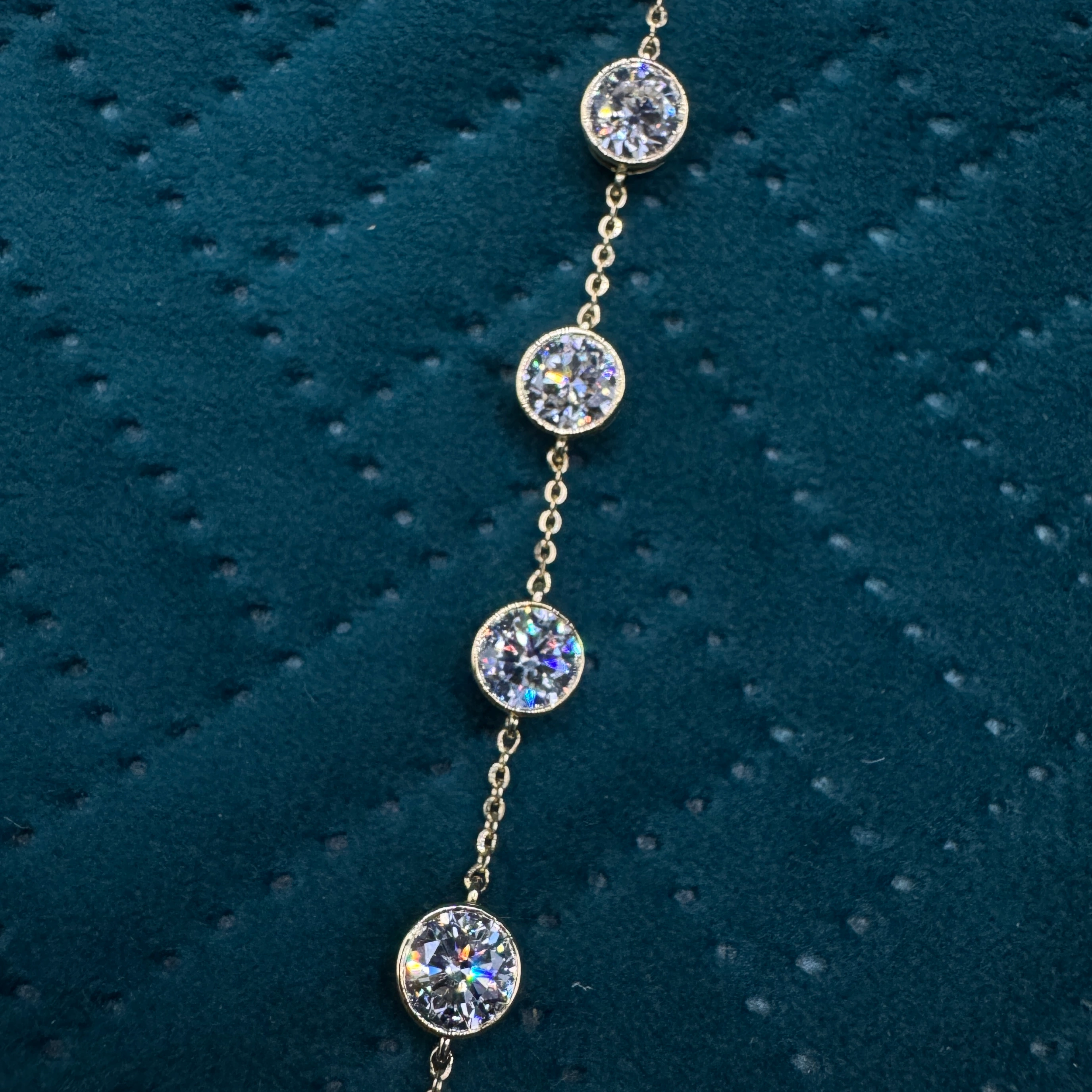 Luxury 5.37 CT Round Diamond Bracelet in 14K Yellow Gold for Women view 3