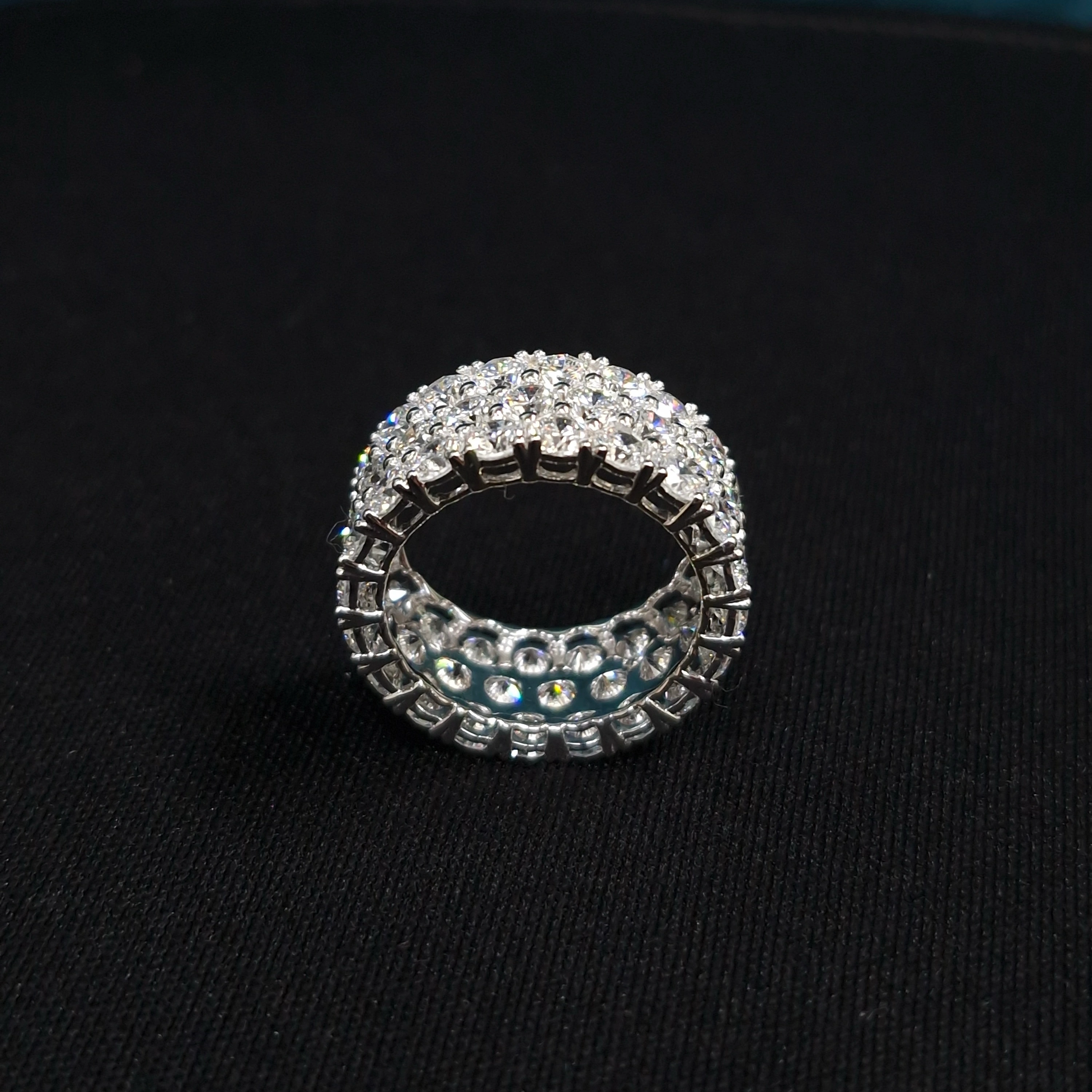 Luxury 6.67 CT Round Lab Grown Diamond Ring in 14K White Gold view 3