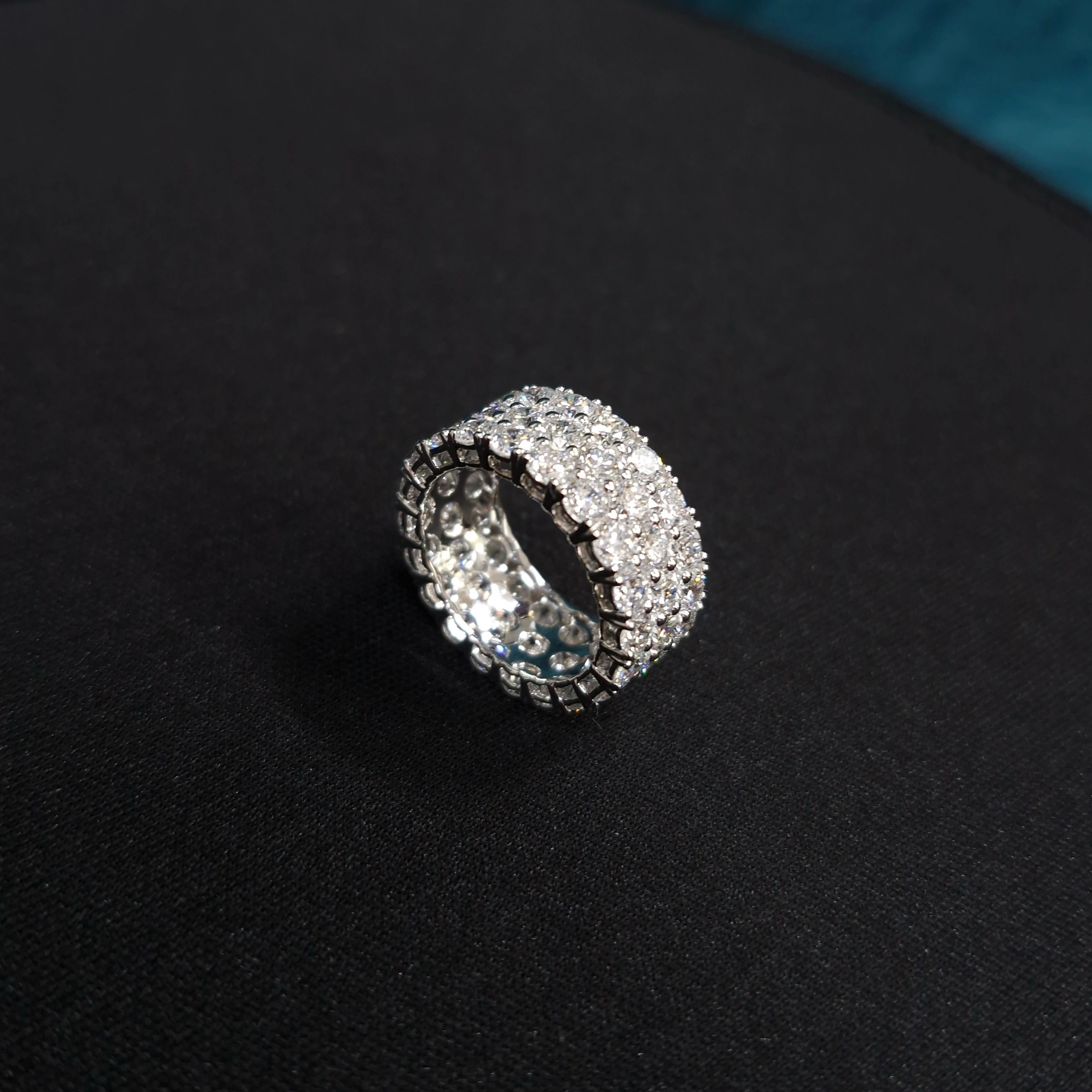 Luxury 6.67 CT Round Lab Grown Diamond Ring in 14K White Gold view 4
