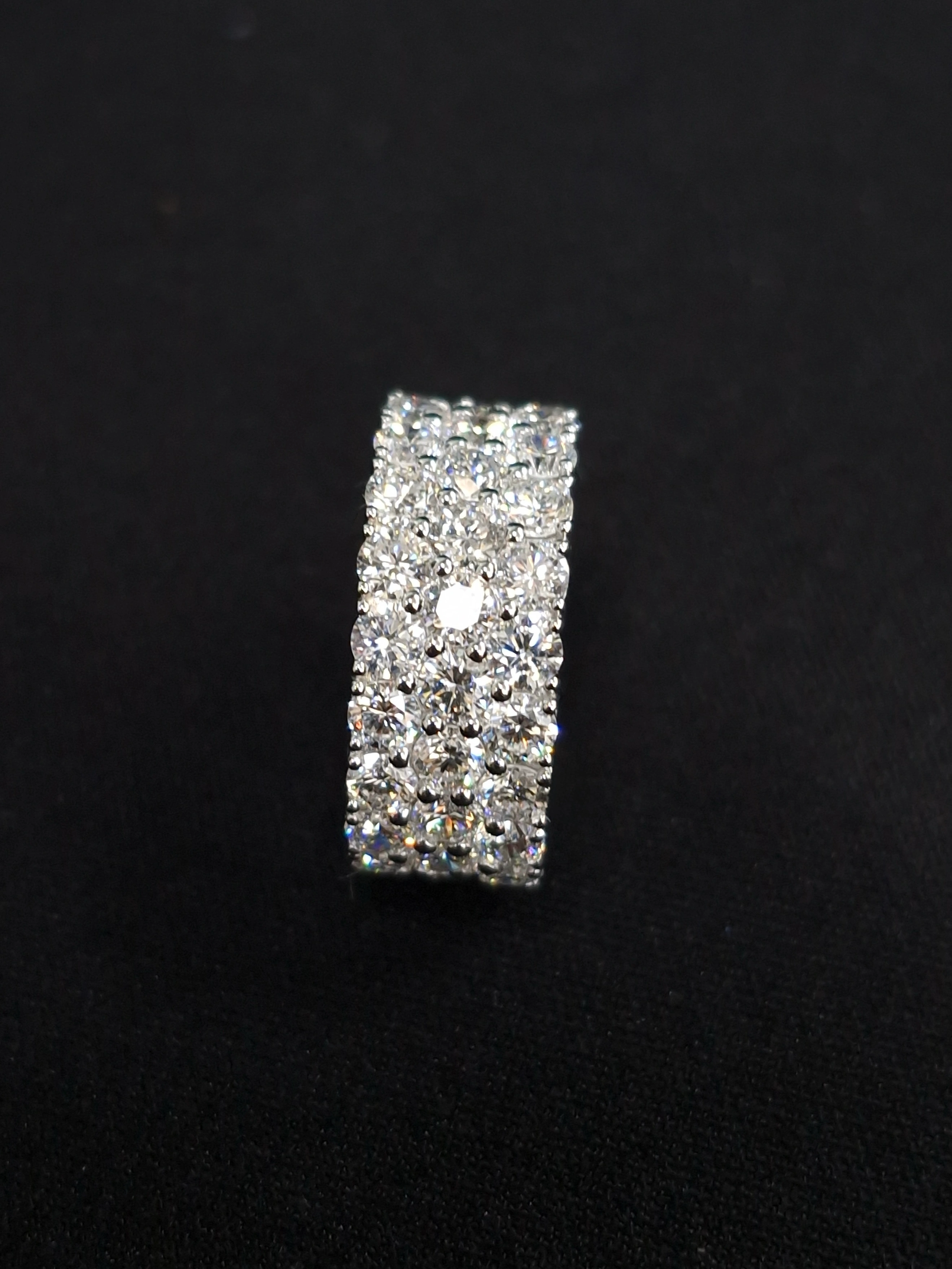 Luxury 6.67 CT Round Lab Grown Diamond Ring in 14K White Gold view 5