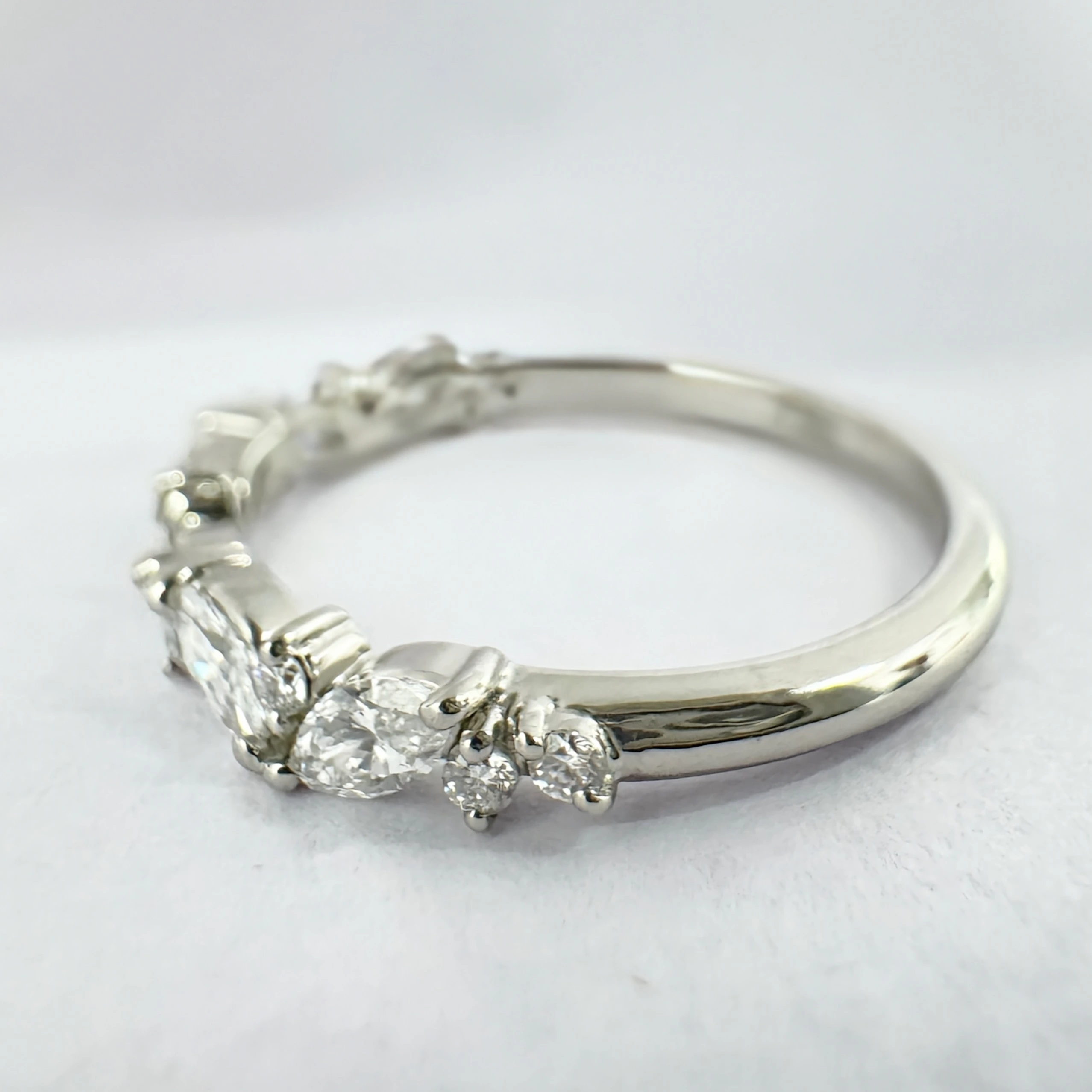 Marquise & Round Lab Grown Diamond Ring | White Gold | IGI Certified view 8