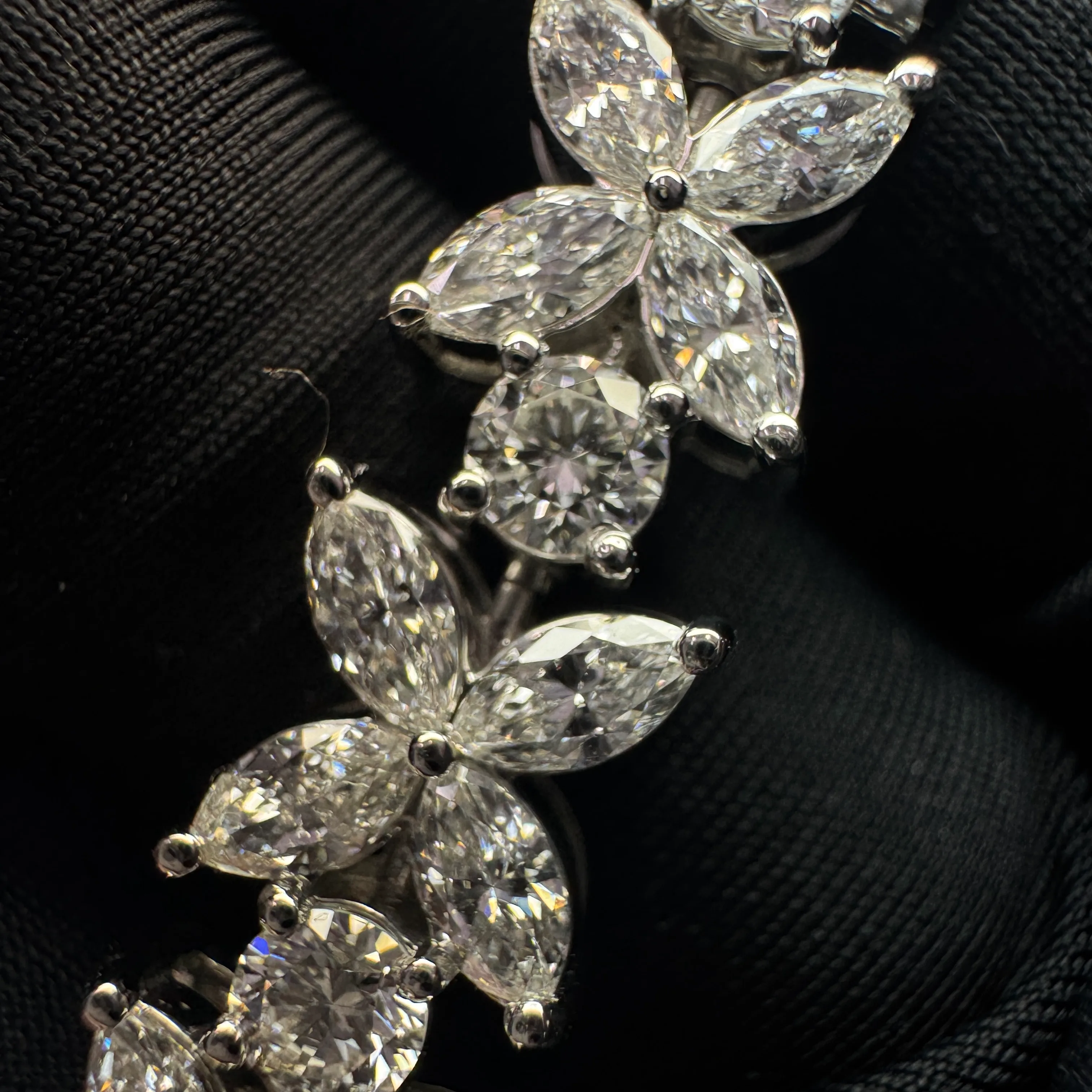 Marquise and Round Diamond Bracelet | PT950 Platinum view 3