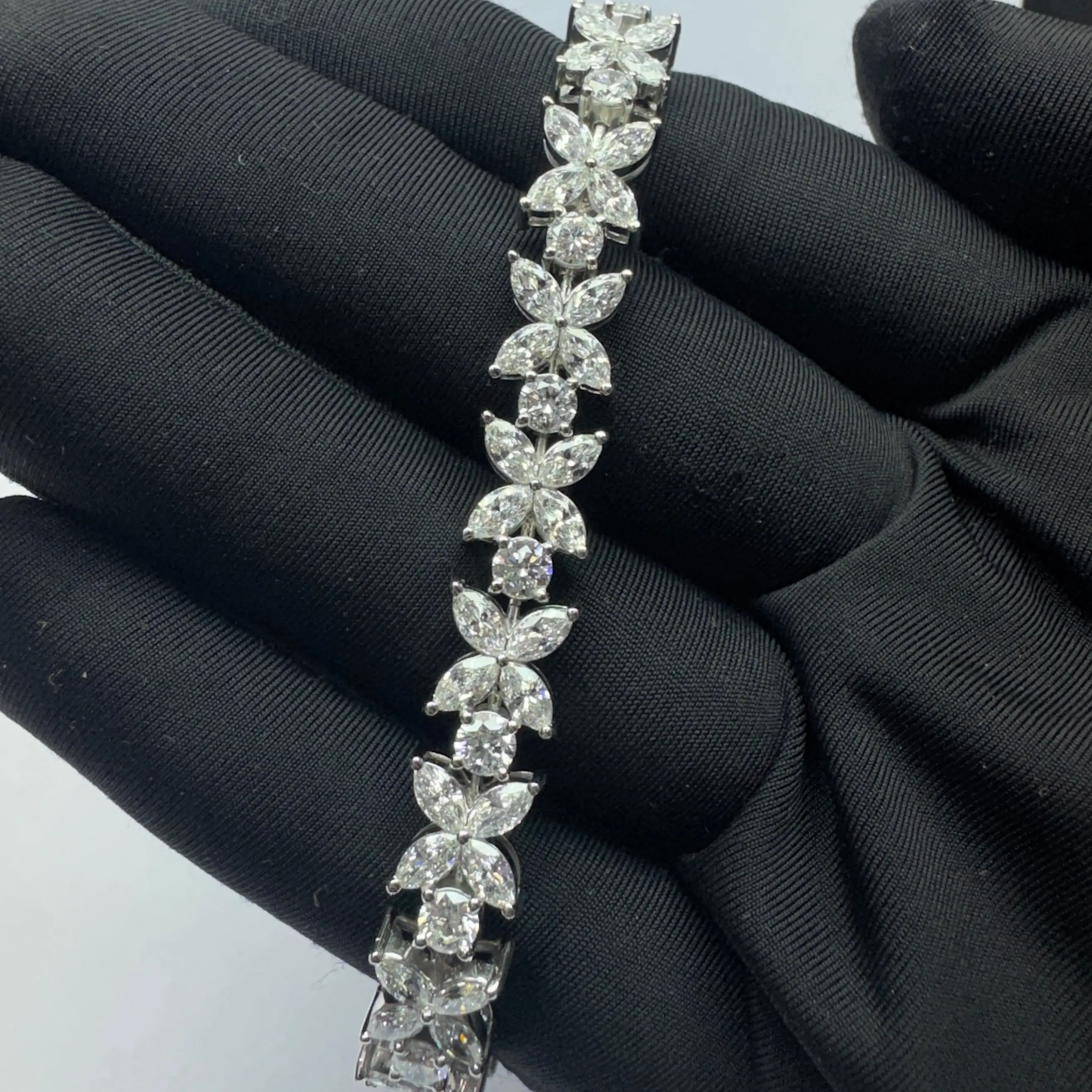 Marquise and Round Diamond Bracelet | PT950 Platinum view 5