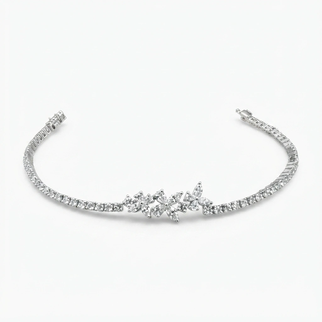 Marquise, Pear & Round Diamond Bracelet | Luxury PT950 Platinum Jewelry view 5