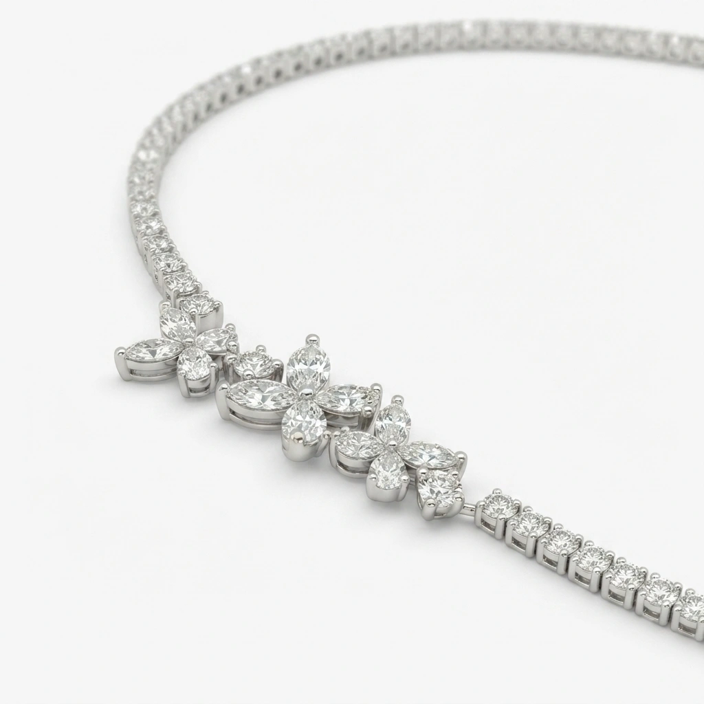 Marquise, Pear & Round Diamond Bracelet | Luxury PT950 Platinum Jewelry view 6