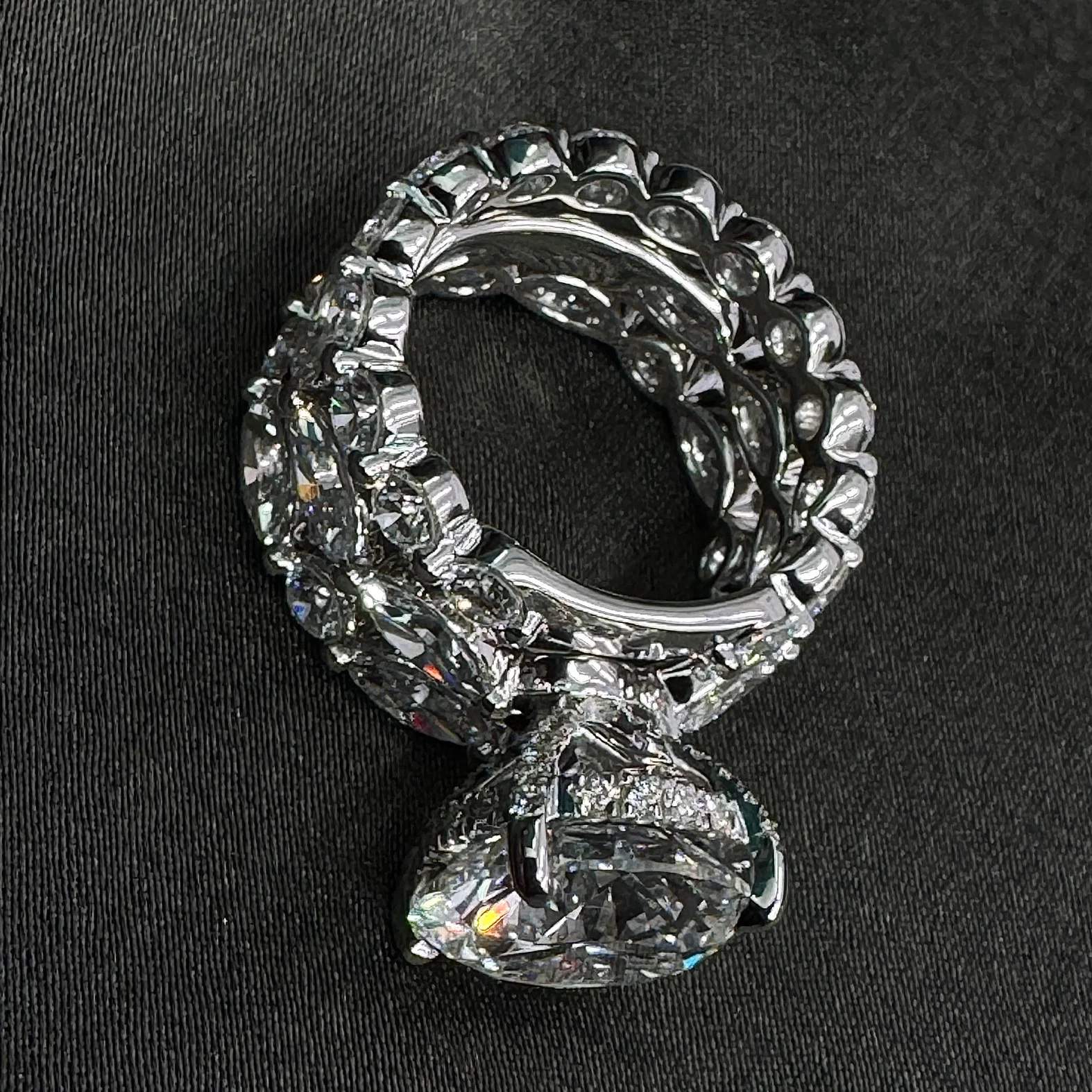 Marquise Shape & Round Lab Grown Diamond Ring view 7