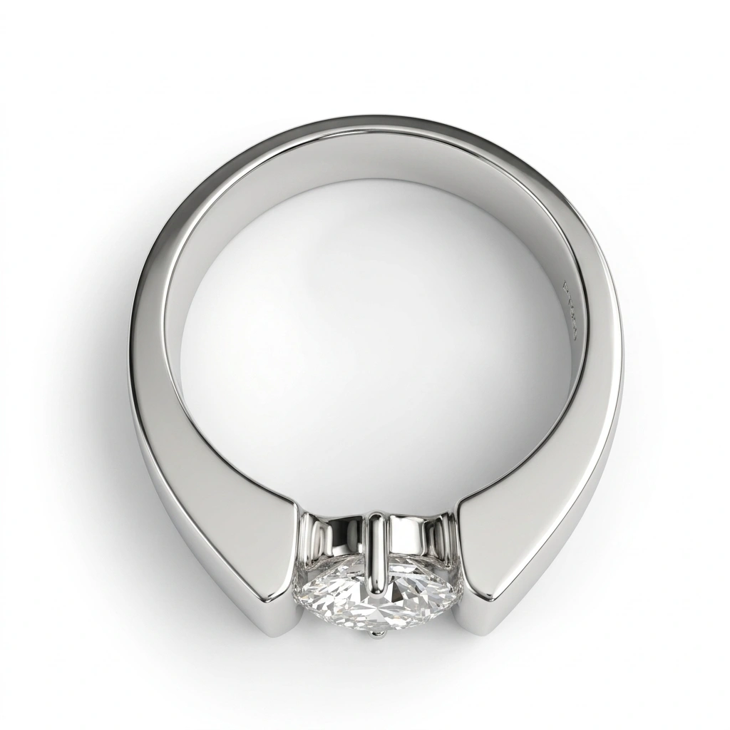 Men PT950 Platinum Round Diamond Wedding & Engagement Ring view 5