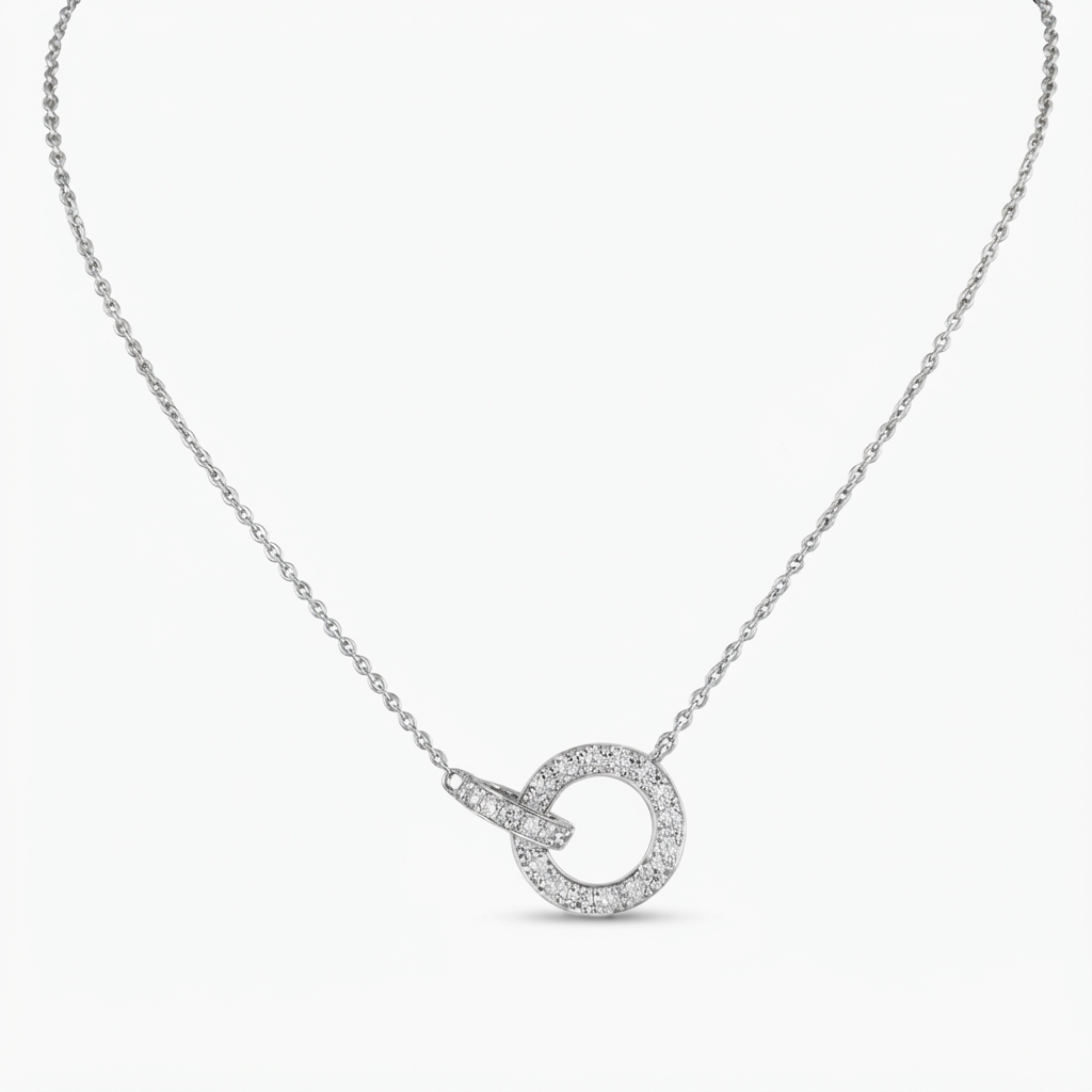 Minimal Circle Lab Grown Diamond Pendant | IGI Certified view 3