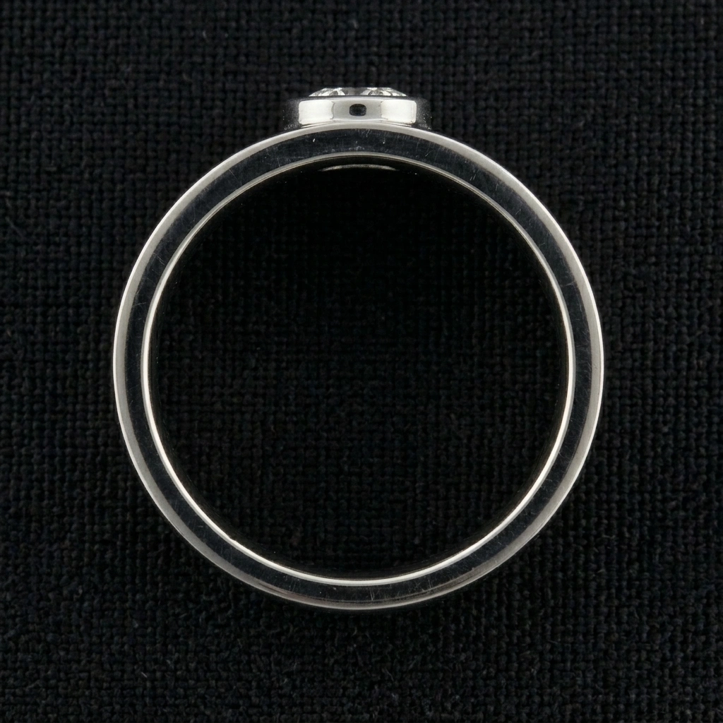 Modern Bezel Set Diamond Ring in PT950 Platinum view 4