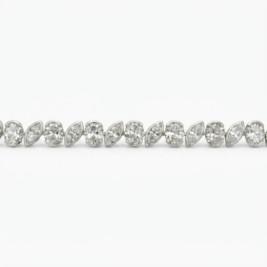 Oval & Marquise Diamond Bracelet | Lab Grown & IGI Certified view 4
