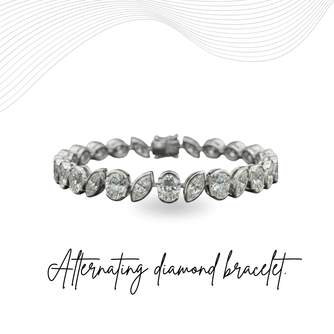 Oval & Marquise Diamond Bracelet | Lab Grown & IGI Certified