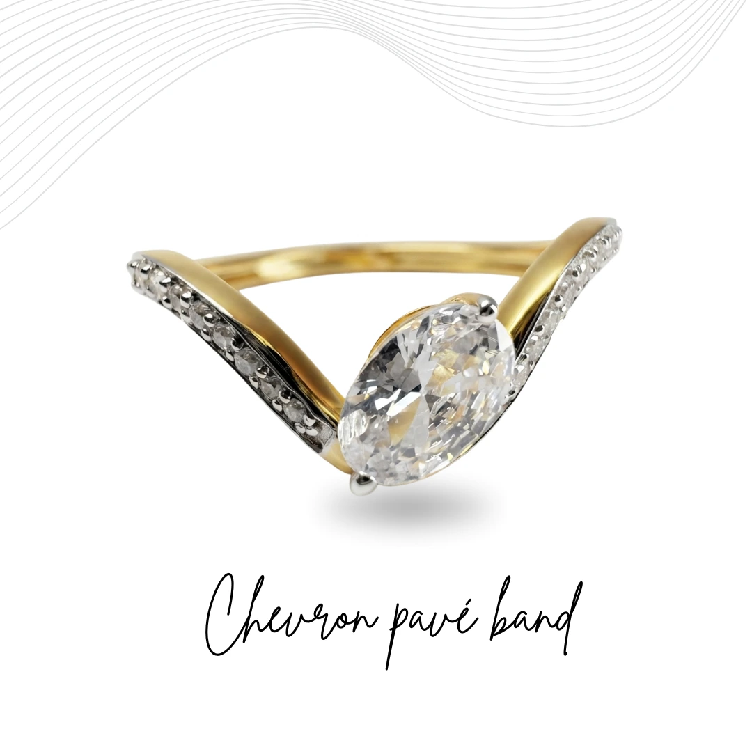 Oval & Round Diamond Ring in Yellow Gold | Lab Grown Diamonds
