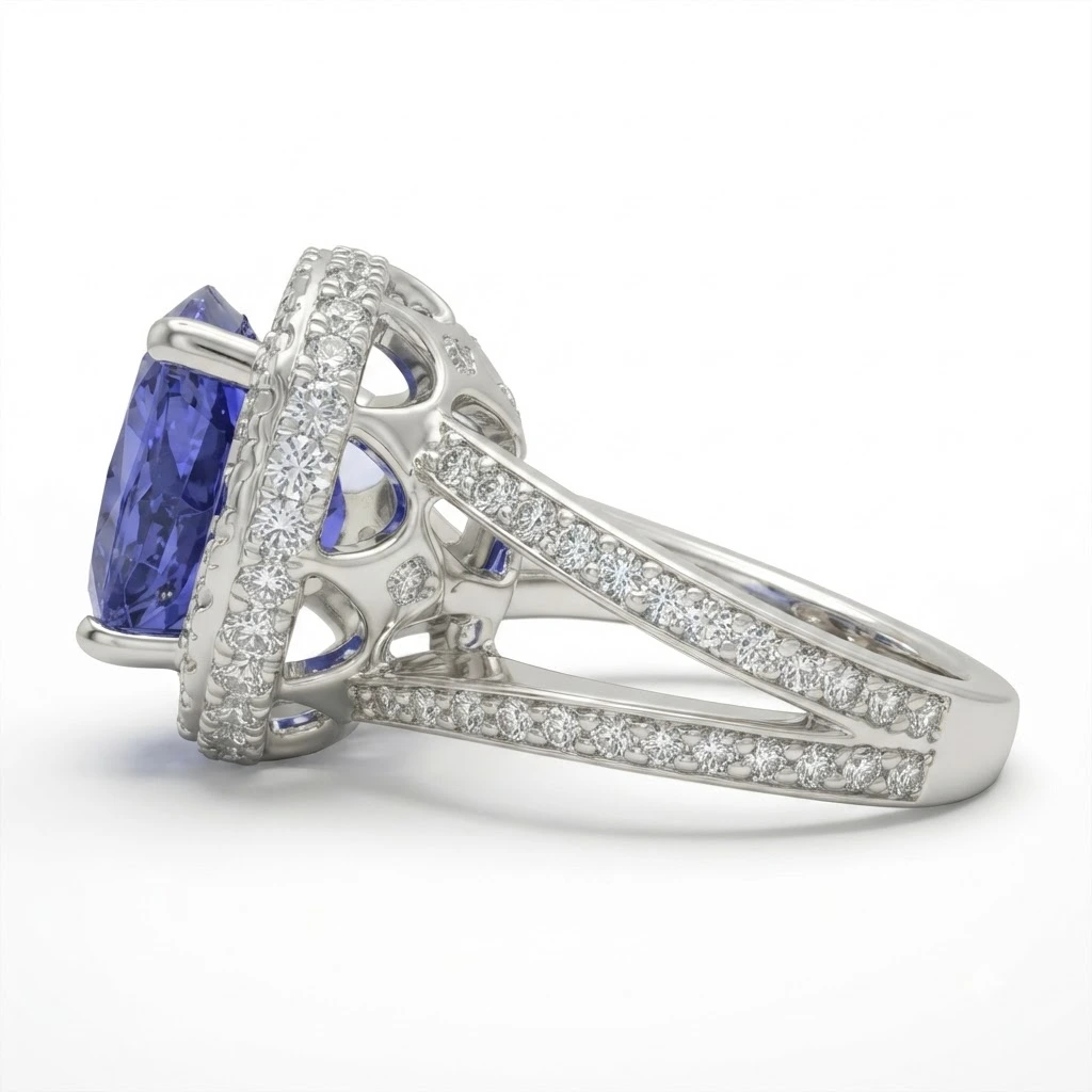 Oval & Round Lab Grown Diamond Ring | PT950 Platinum | IGI Certified view 4