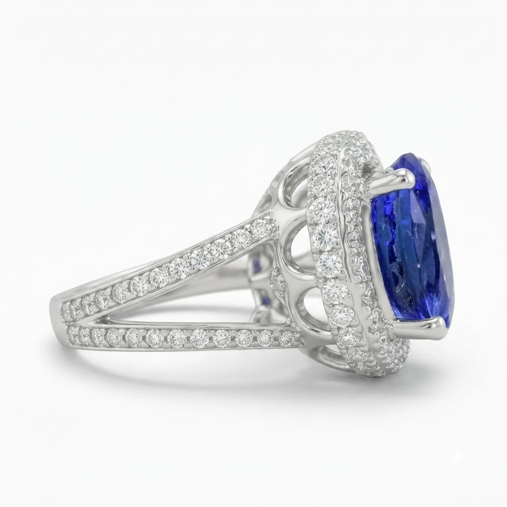 Oval & Round Lab Grown Diamond Ring | PT950 Platinum | IGI Certified view 5