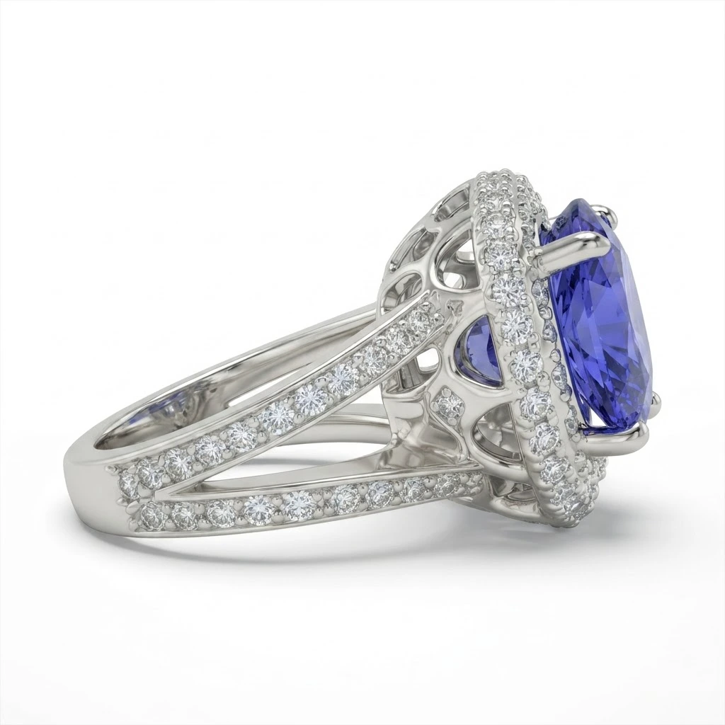 Oval & Round Lab Grown Diamond Ring | PT950 Platinum | IGI Certified view 7