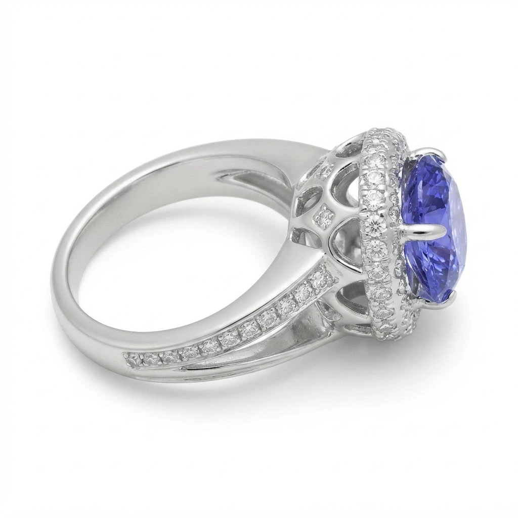 Oval & Round Lab Grown Diamond Ring | PT950 Platinum | IGI Certified view 8