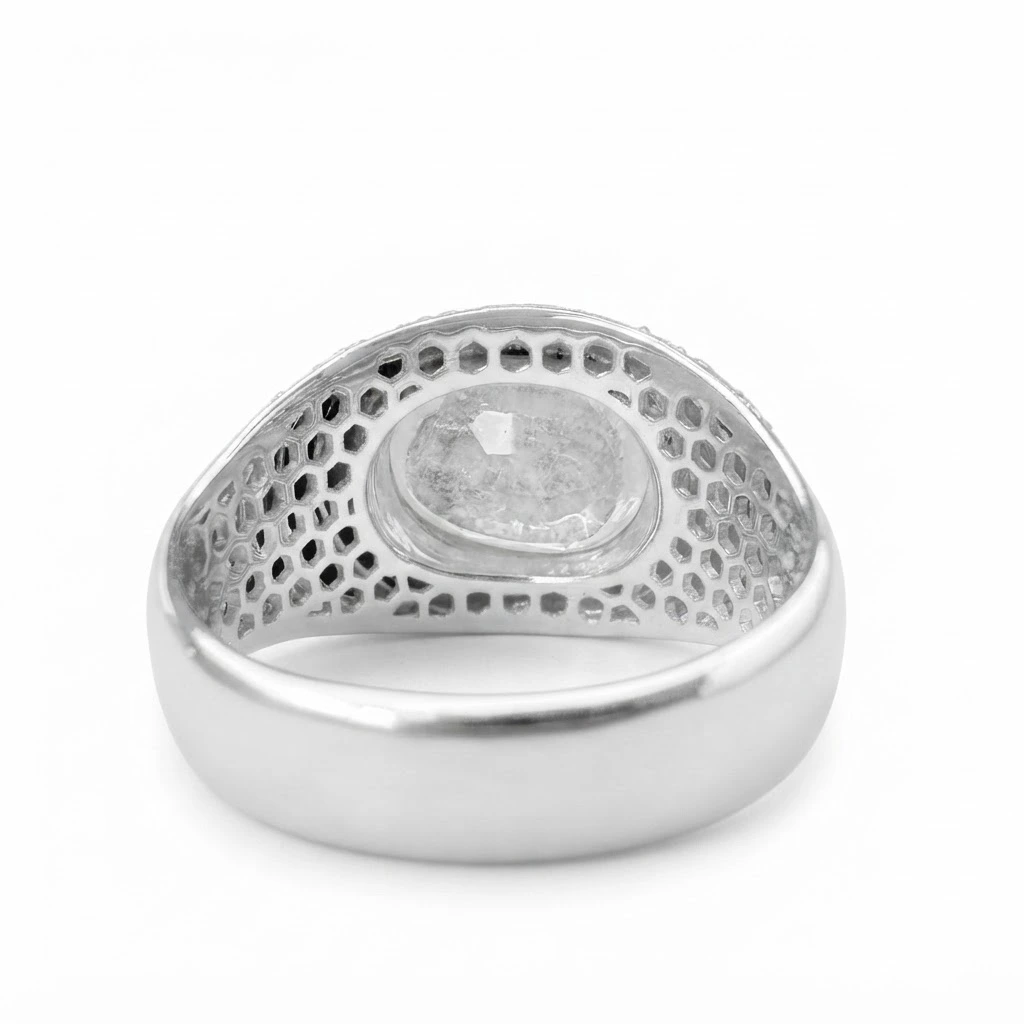 Natural Color Gemstone Ring in White Gold view 6
