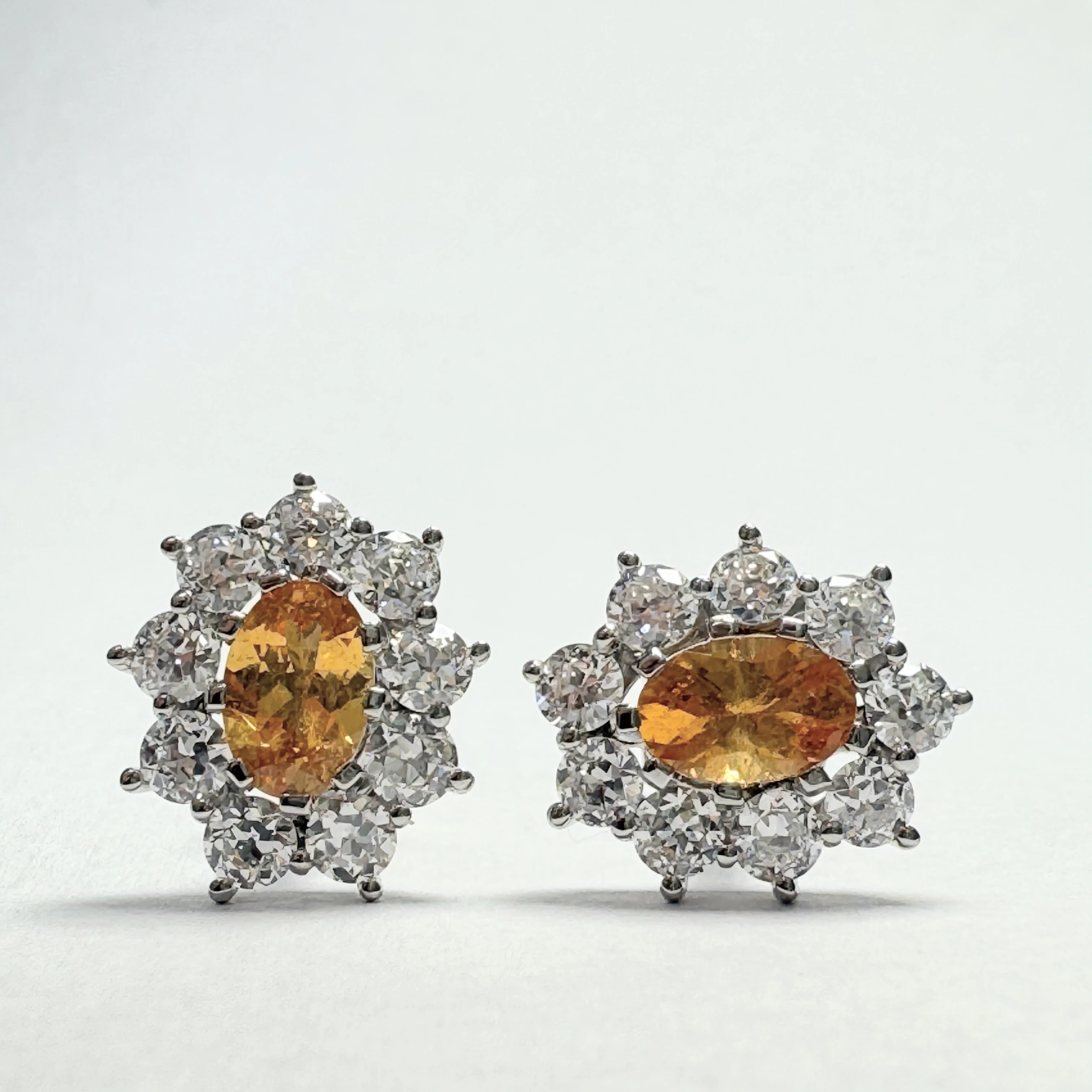 Oval & Round Lab Grown Diamond Stud Earrings | PT950 Platinum | IGI Certified view 7
