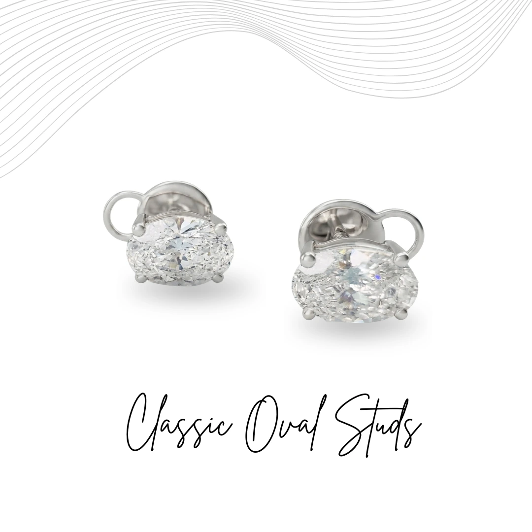 Oval Cut Diamond Earrings | Lab Grown & IGI Certified