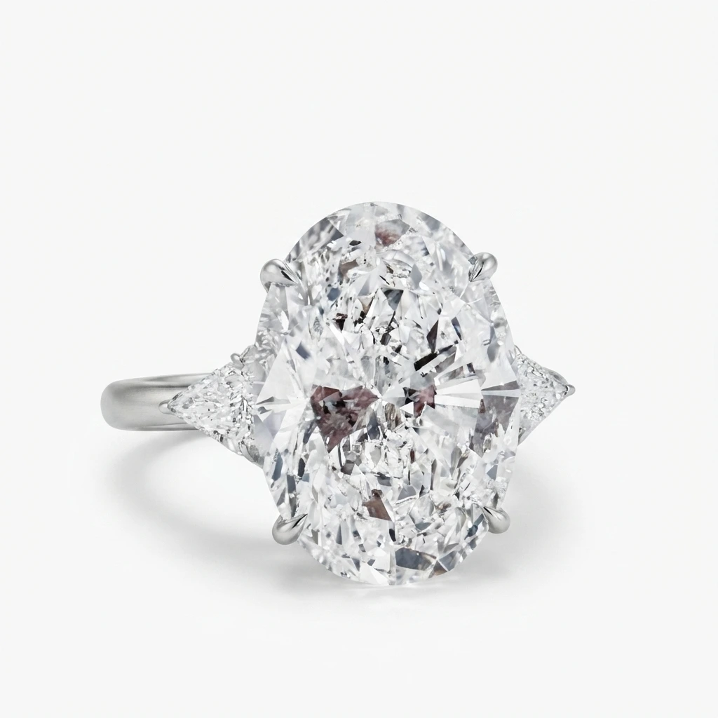 Oval-Cut Lab-Grown Diamond Ring with Openwork Band | IGI Certified view 3