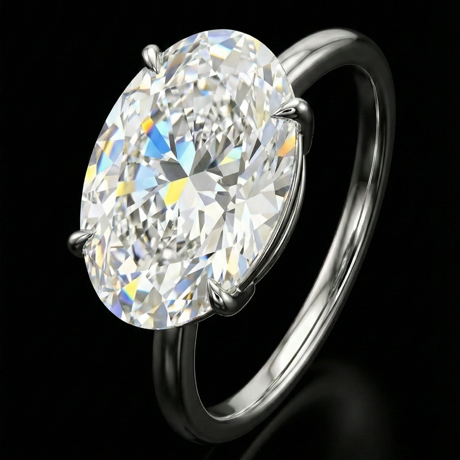 Oval Cut Lab Grown Diamond Ring view 3