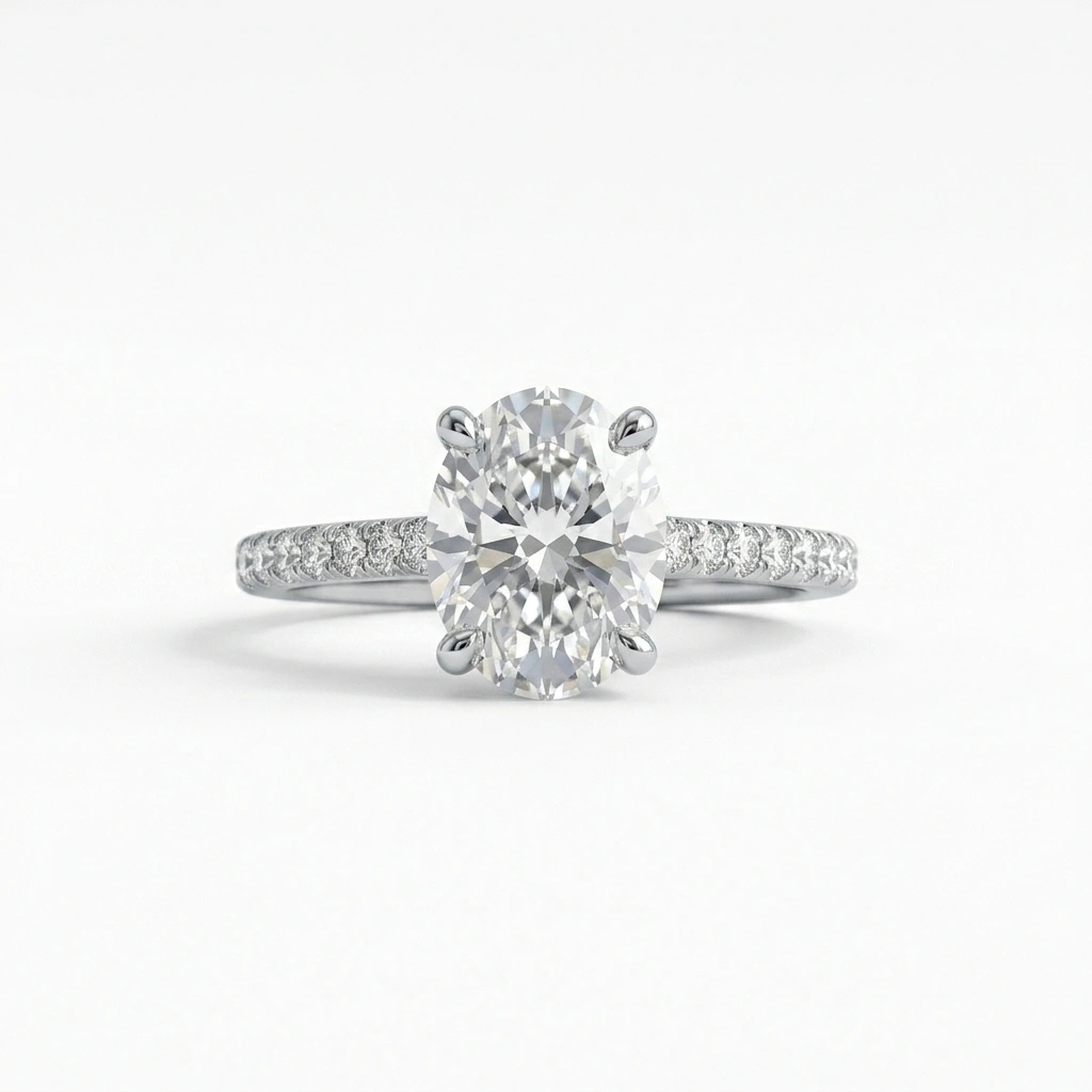 Oval Cut Lab-Grown Diamond Solitaire Ring | PT950 Platinum | IGI Certified view 3