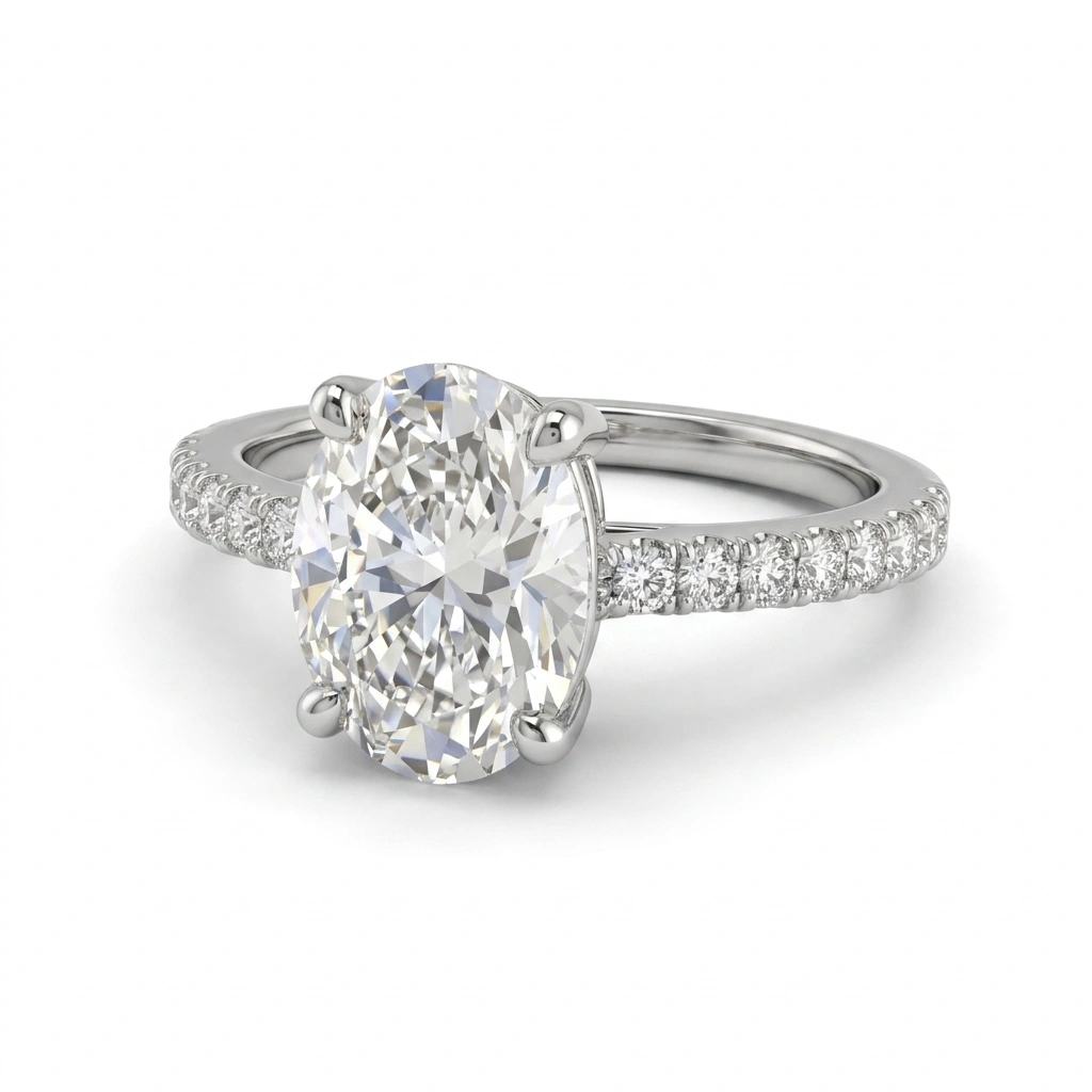 Oval Cut Lab-Grown Diamond Solitaire Ring | PT950 Platinum | IGI Certified view 4