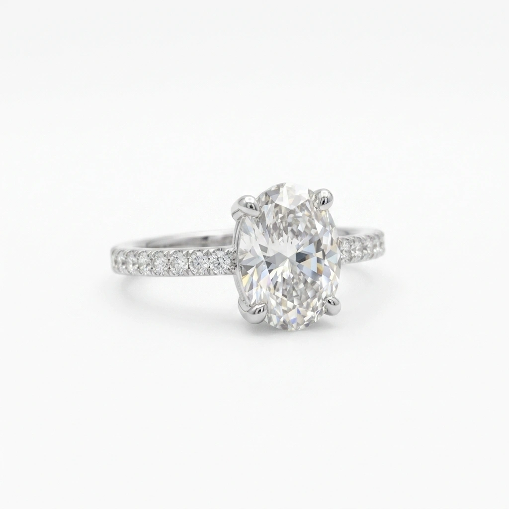 Oval Cut Lab-Grown Diamond Solitaire Ring | PT950 Platinum | IGI Certified view 5