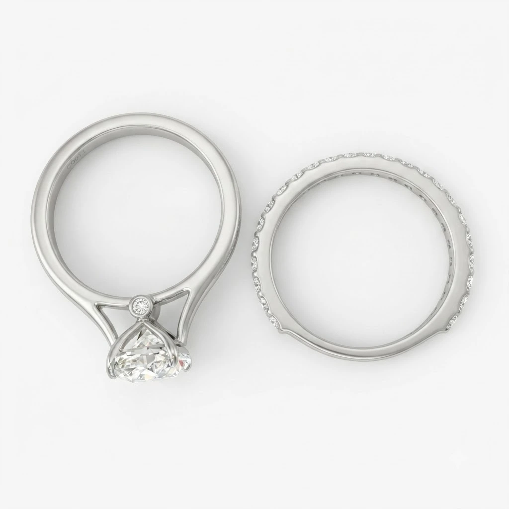 Oval Diamond Wedding Ring in PT950 Platinum view 5