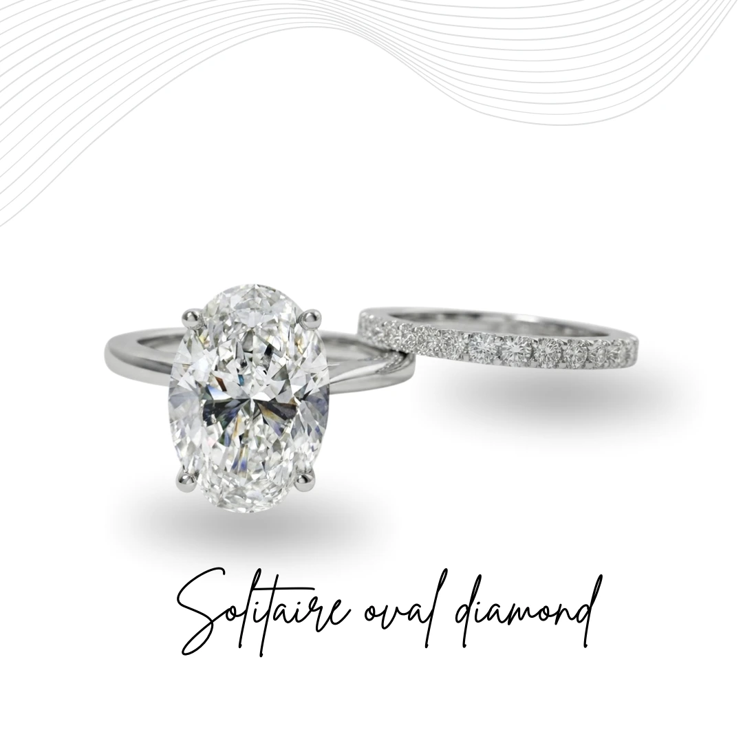Oval Diamond Wedding Ring in PT950 Platinum