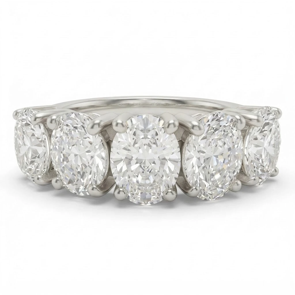 Oval Lab Grown Diamond Band Ring | PT950 Platinum | IGI Certified view 3