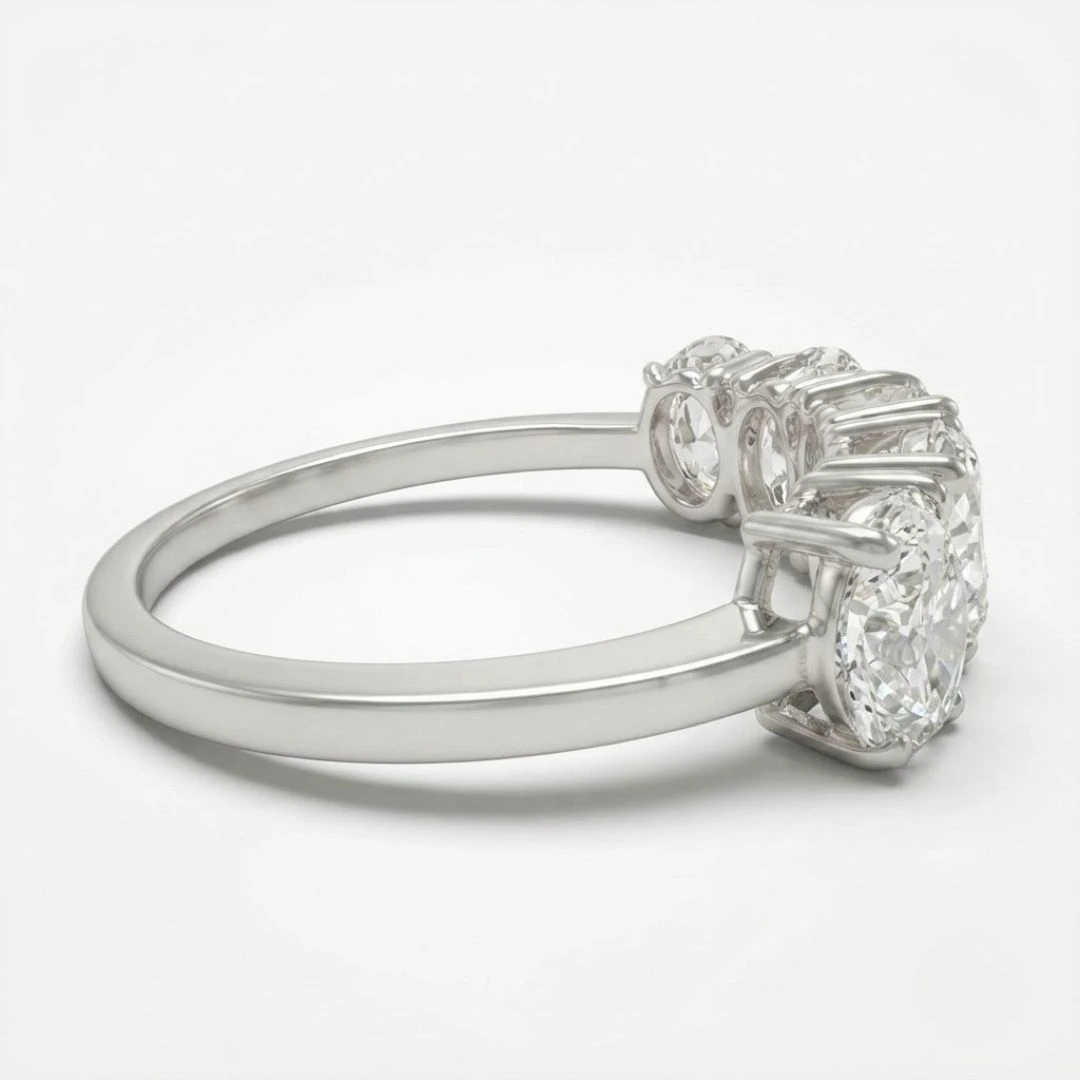 Oval Lab Grown Diamond Band Ring | PT950 Platinum | IGI Certified view 4