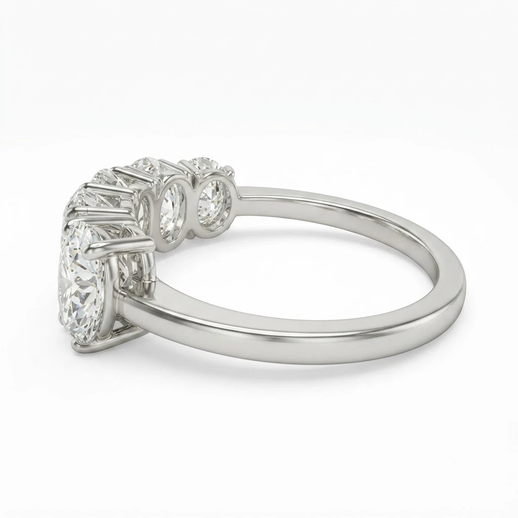 Oval Lab Grown Diamond Band Ring | PT950 Platinum | IGI Certified view 5