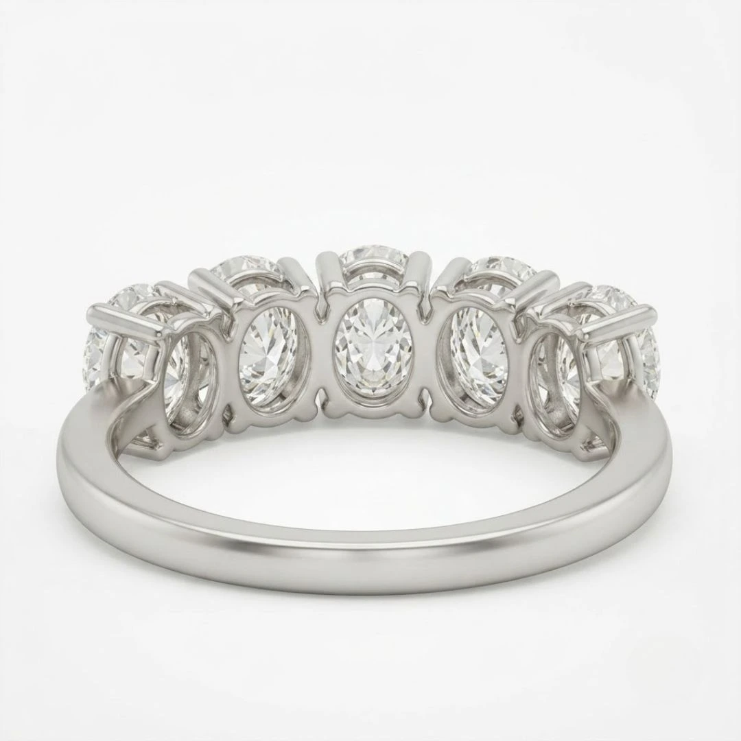 Oval Lab Grown Diamond Band Ring | PT950 Platinum | IGI Certified view 6