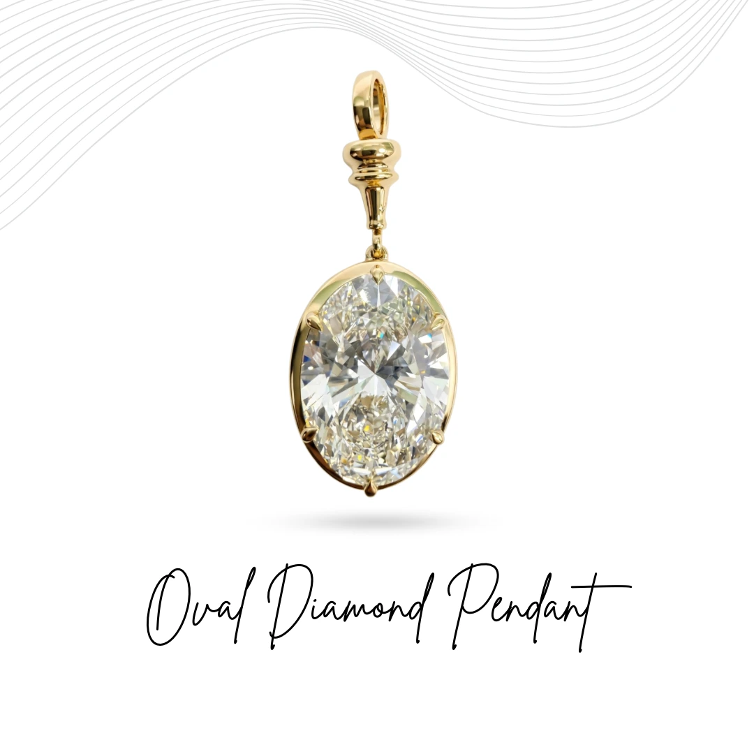 Oval Lab Grown Diamond Solitaire Pendant | IGI Certified