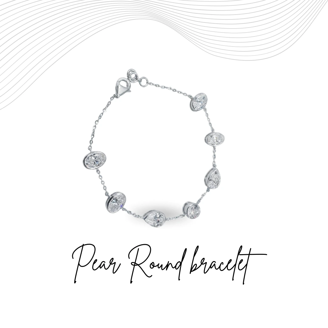 Oval, Pear & Round-Cut Lab-Grown Diamond Bracelet for Women