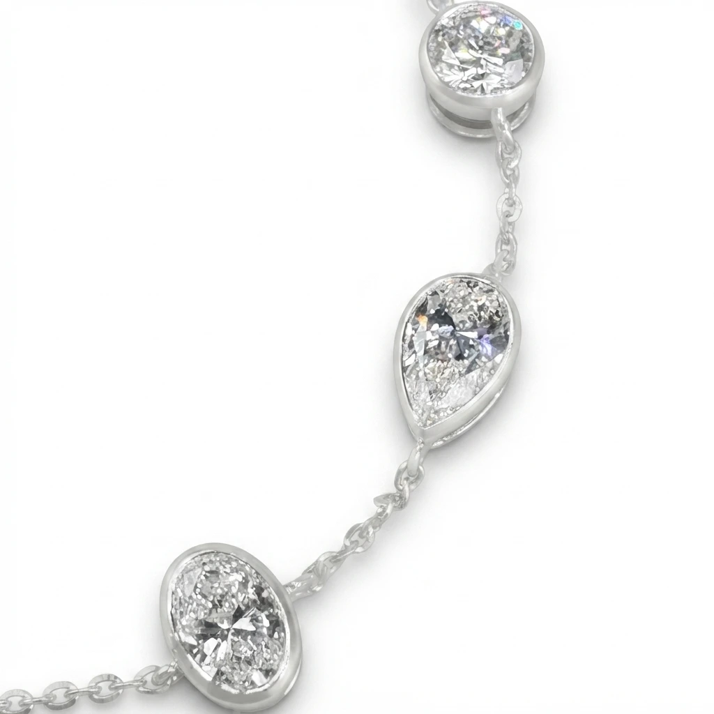 Oval, Pear & Round Diamond Bracelet | Lab Grown & IGI Certified view 6