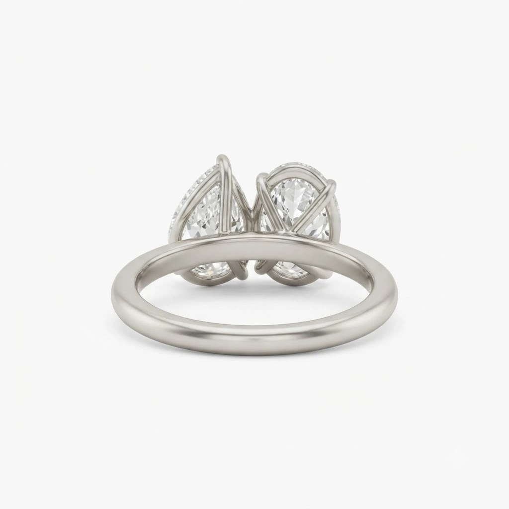 Pear & Oval Lab Grown Diamond Ring | PT950 Platinum | IGI Certified view 4
