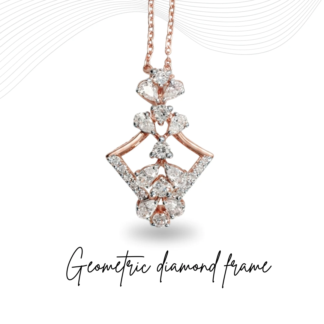 Pear & Round Diamond Rose Gold Pendant | Lab Grown Diamonds