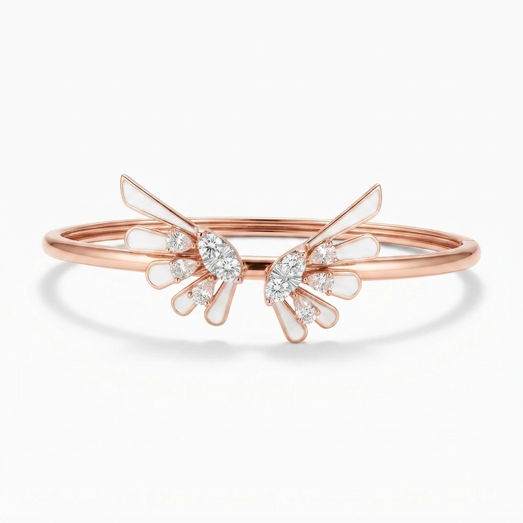 Pear & Round Lab-Grown Diamond Bracelet in 18K Rose Gold view 3