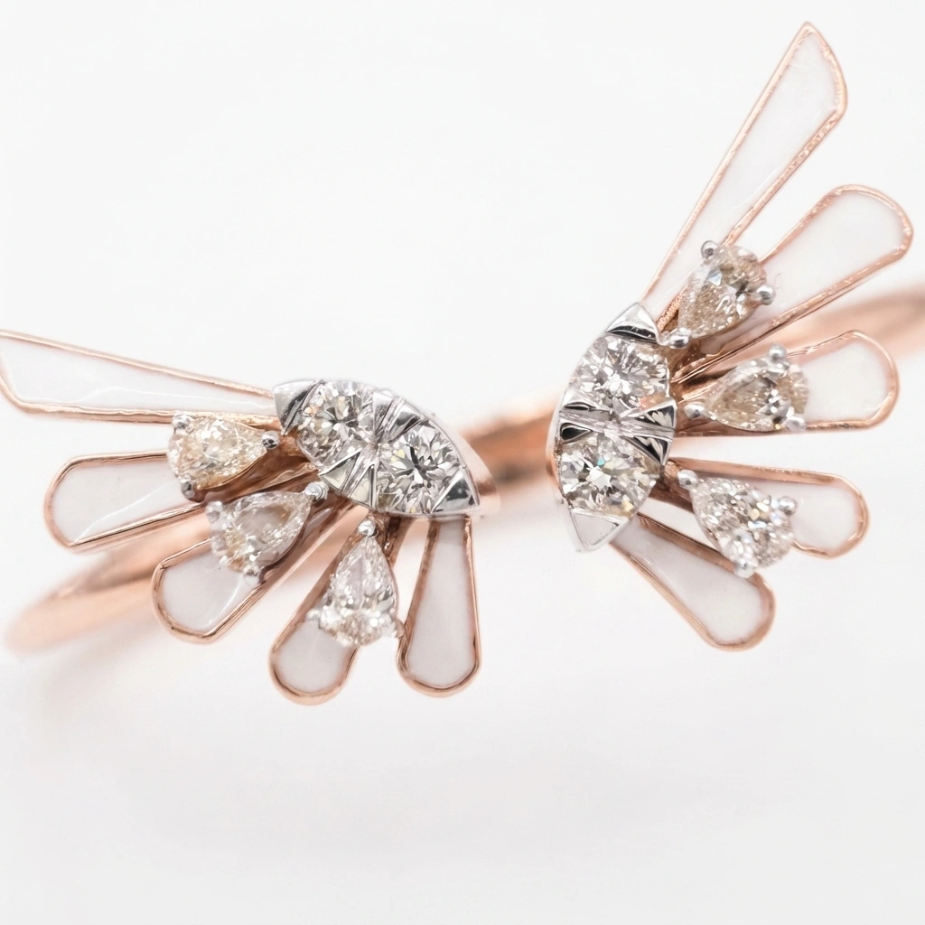 Pear & Round Lab-Grown Diamond Bracelet in 18K Rose Gold view 4