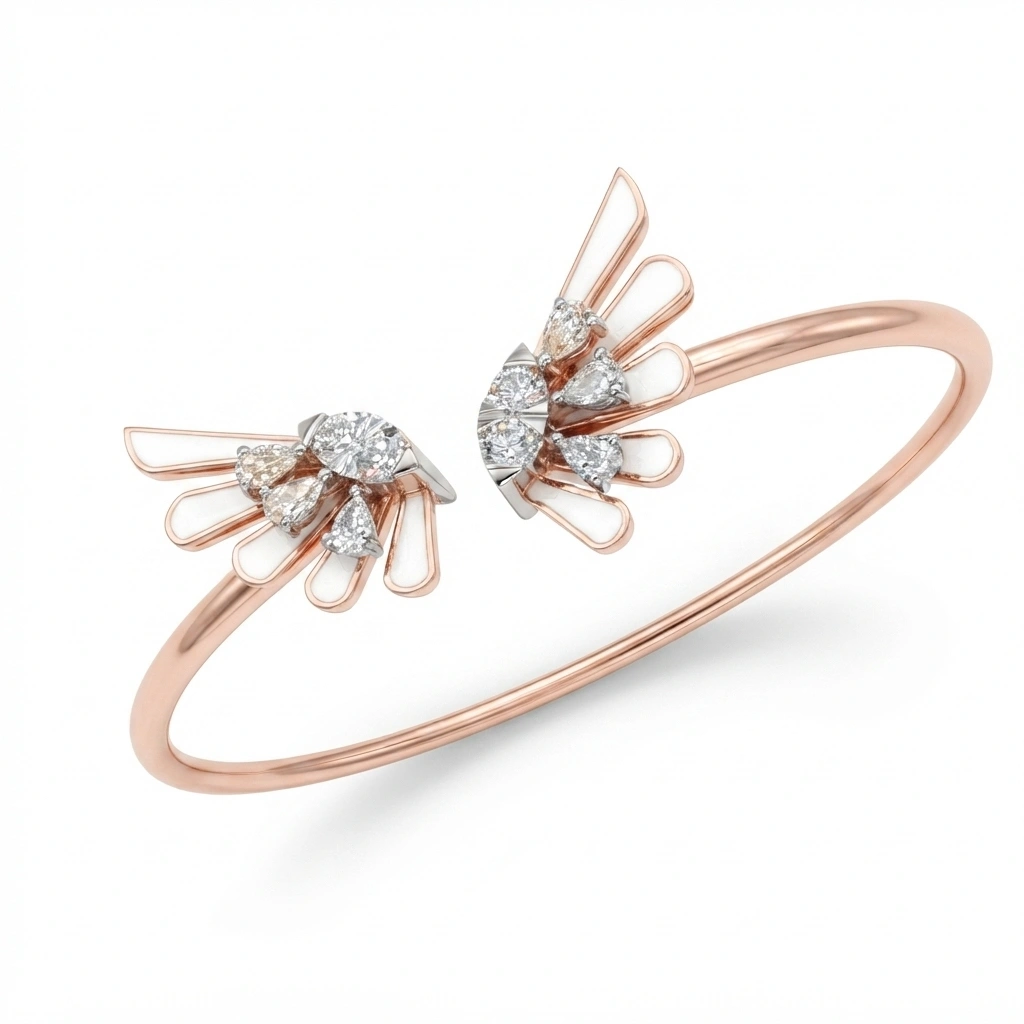 Pear & Round Lab-Grown Diamond Bracelet in 18K Rose Gold view 5